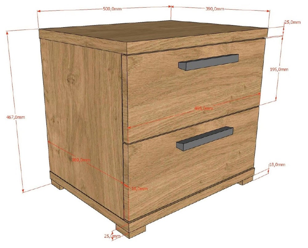 Vipack Jugendzimmer-Set »SAM - Bett, Nachtkonsole, Kleiderschrank 3-trg., gradliniges Design« Schubladen auf Metallauszug, viel Stauraum, 3 tlg. tlg.