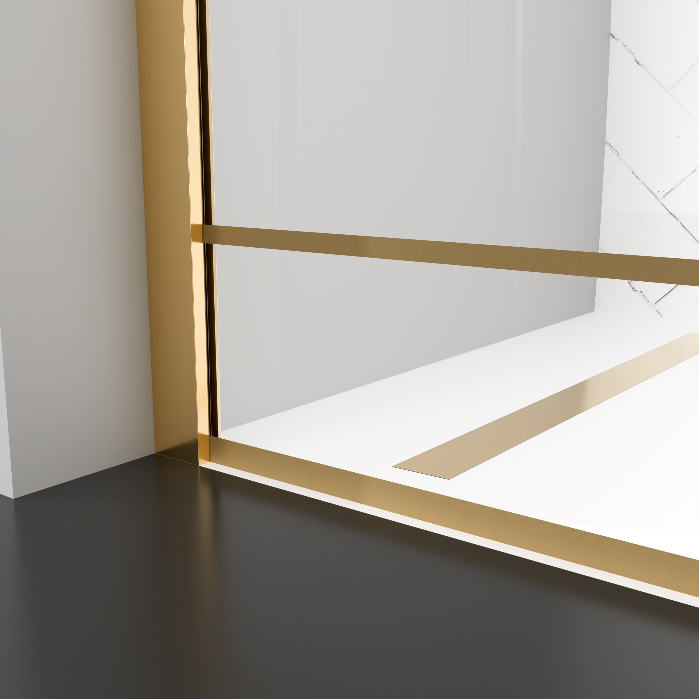 Marwell Walk-in-Dusche »Gallery«, mit goldenen Siebdruck