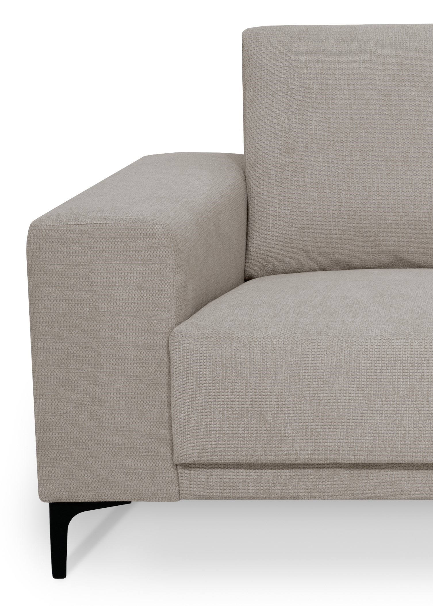 OTTO home 3-Sitzer »Xander« Breite 224 cm, Soft-Touch Chenille, schwarze Metallfüße