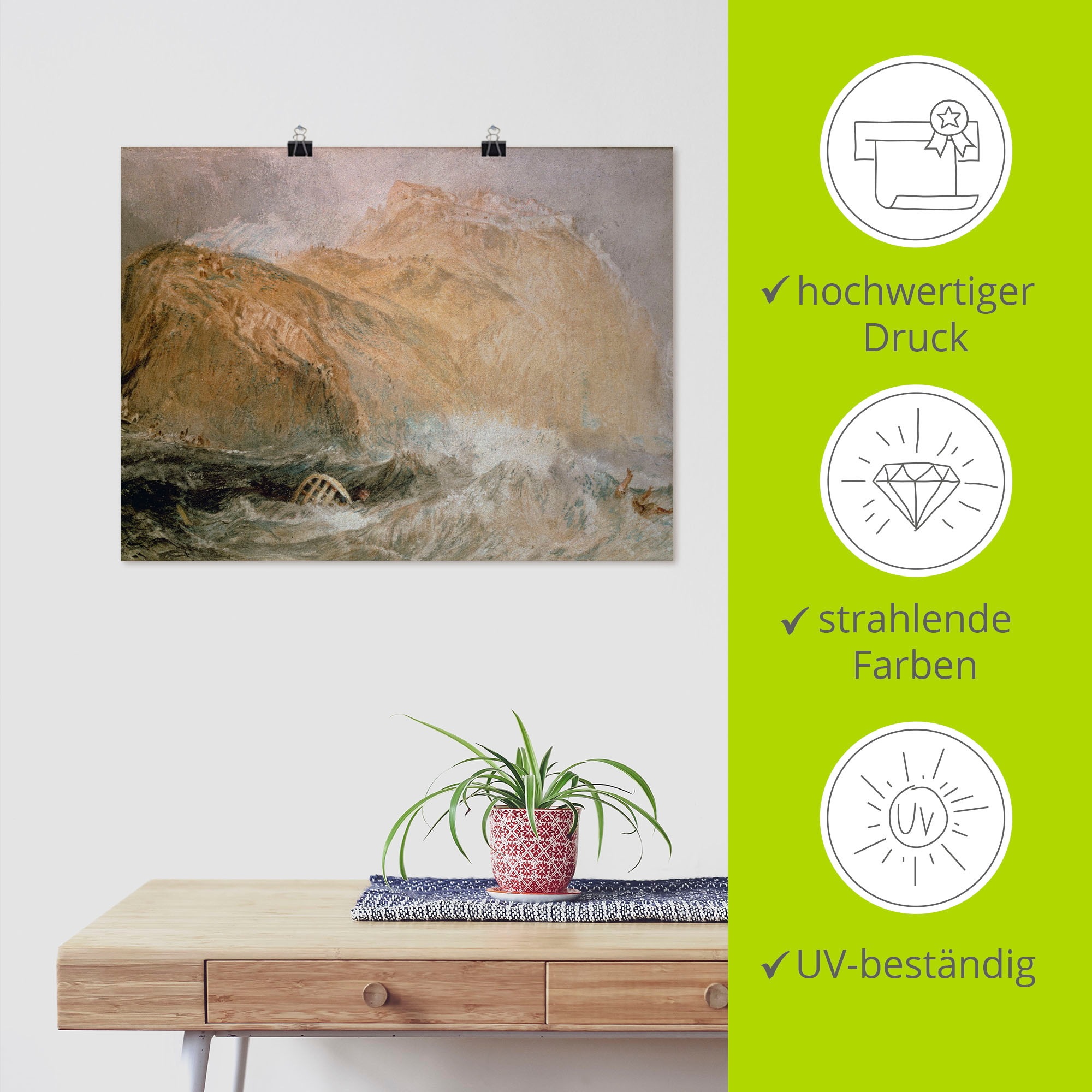 Artland Kunstdruck »Das Tintagel Castle, Cornwall.«, Gewässer, (1 St.), als Leinwandbild, Wandaufkleber oder Poster in versch. Größen
