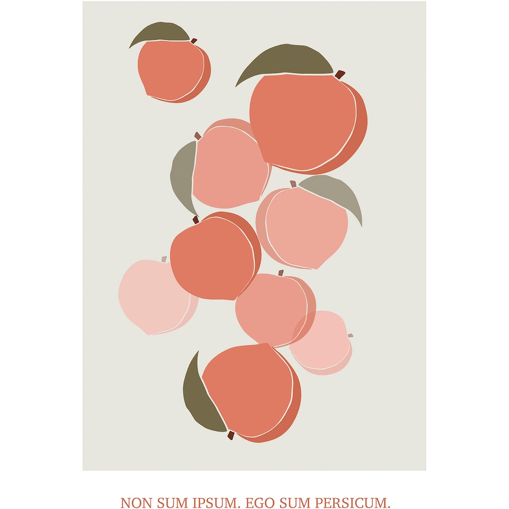 Komar Wandbild »Cultivated Peaches«, (1 St.), Deutsches Premium-Poster Fotopapier mit seidenmatter Oberfläche und hoher Lichtbeständigkeit. Für fotorealistische Drucke mit gestochen scharfen Details und hervorragender Farbbrillanz.