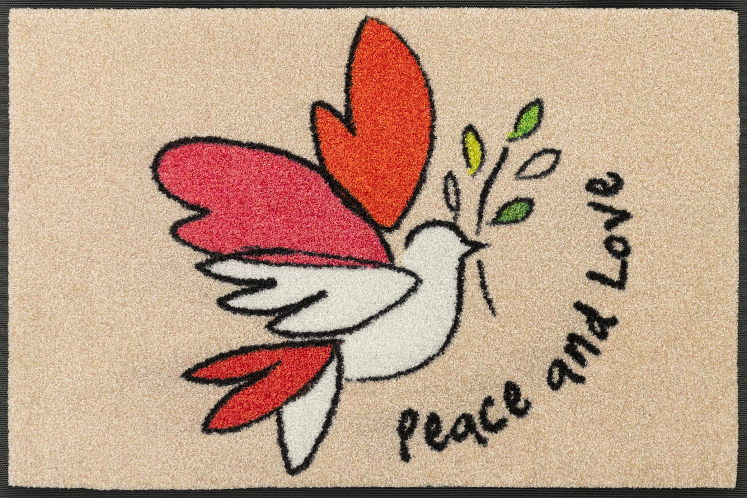 wash+dry by Kleen-Tex Fußmatte »Peace and Love«, rechteckig, 7 mm Höhe