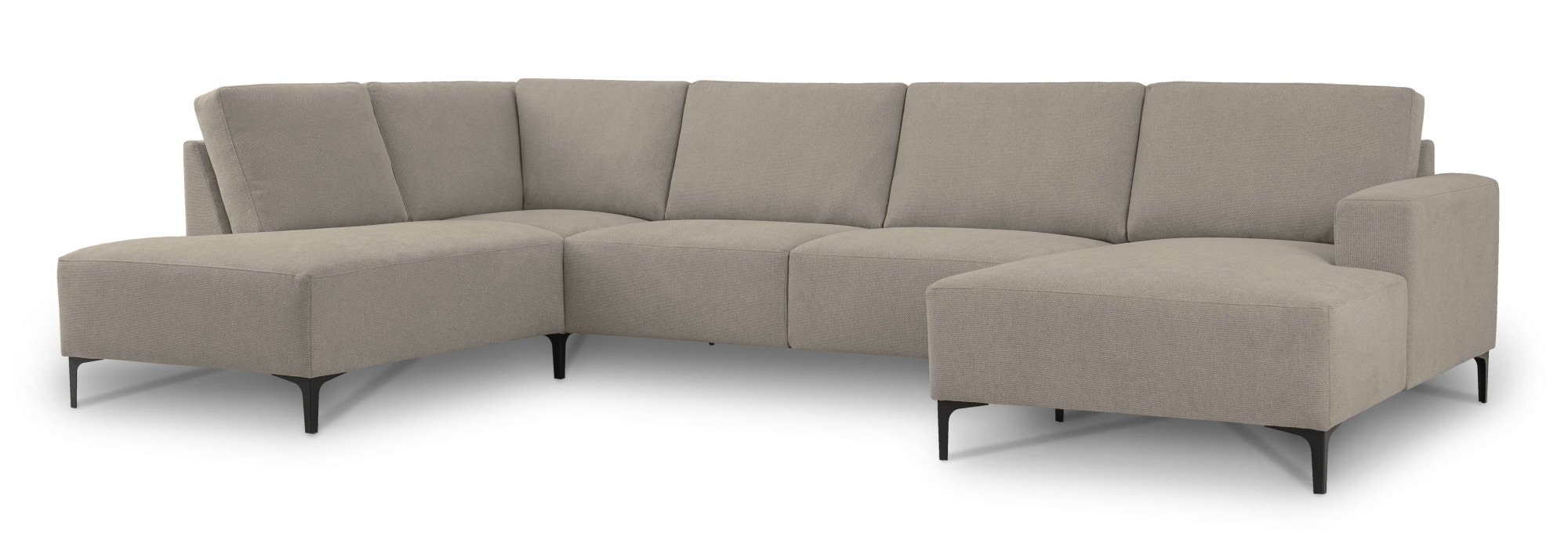 Home affaire Wohnlandschaft »Tournon U-Form, XXL Sofa, Breite 333 cm, Webstoff, Chenille«, Designsofa im nordischen Stil, Wellenunterfederung, Metallfüße