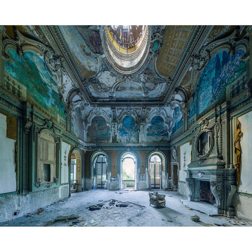 Komar Vliestapete »Palazzo blu«, bedruckt-Barock-Destroyed-Effekte
