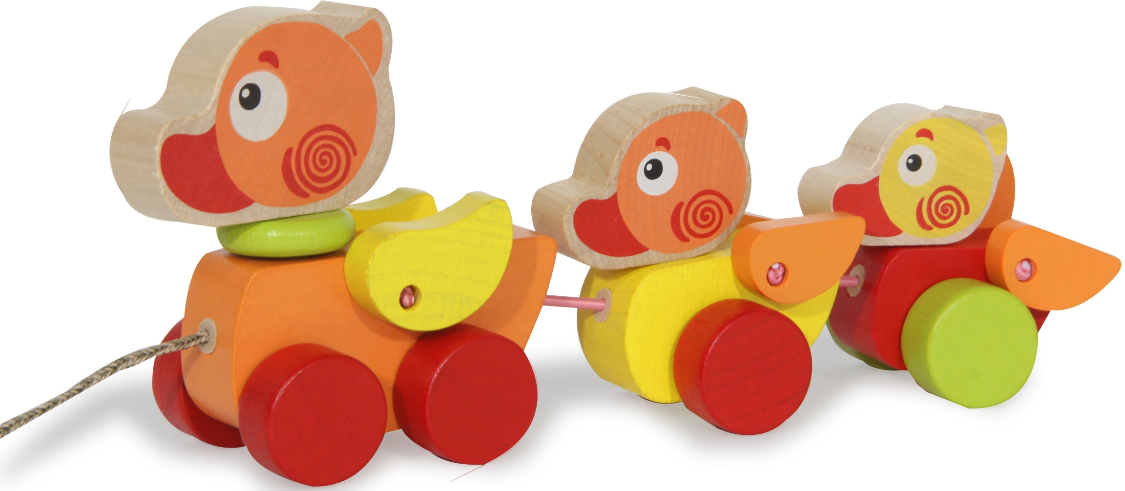 Nachziehspielzeug »Kidiwood, Nachzieh Entenfamilie 3tlg.«, auf Rollen, aus Holz