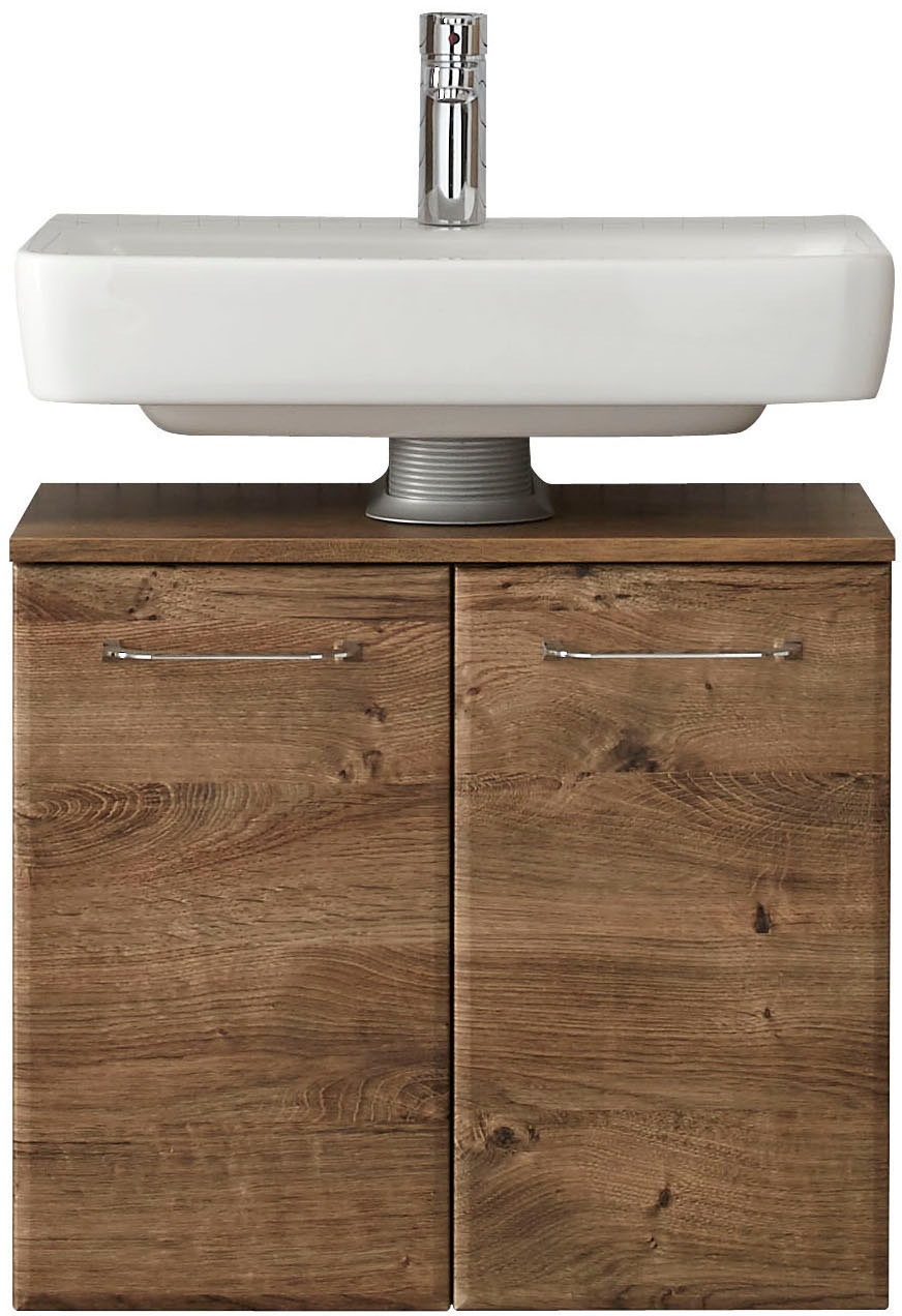 Saphir Badmöbel-Set »Quickset 2-teilig, Waschbeckenunterschrank und LED-Spiegelschrank« Set, 