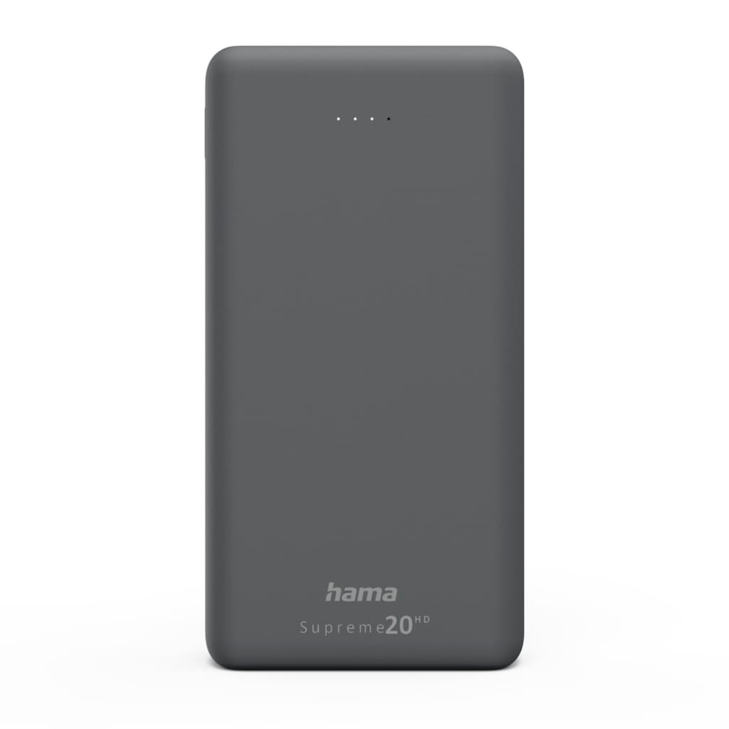 Hama Powerbank »Powerbank 20000mAh, 3 Ausgänge: 1x USB-C, 2x USB-A, mit Ladekabel«, 20000 mAh, 3,7 V
