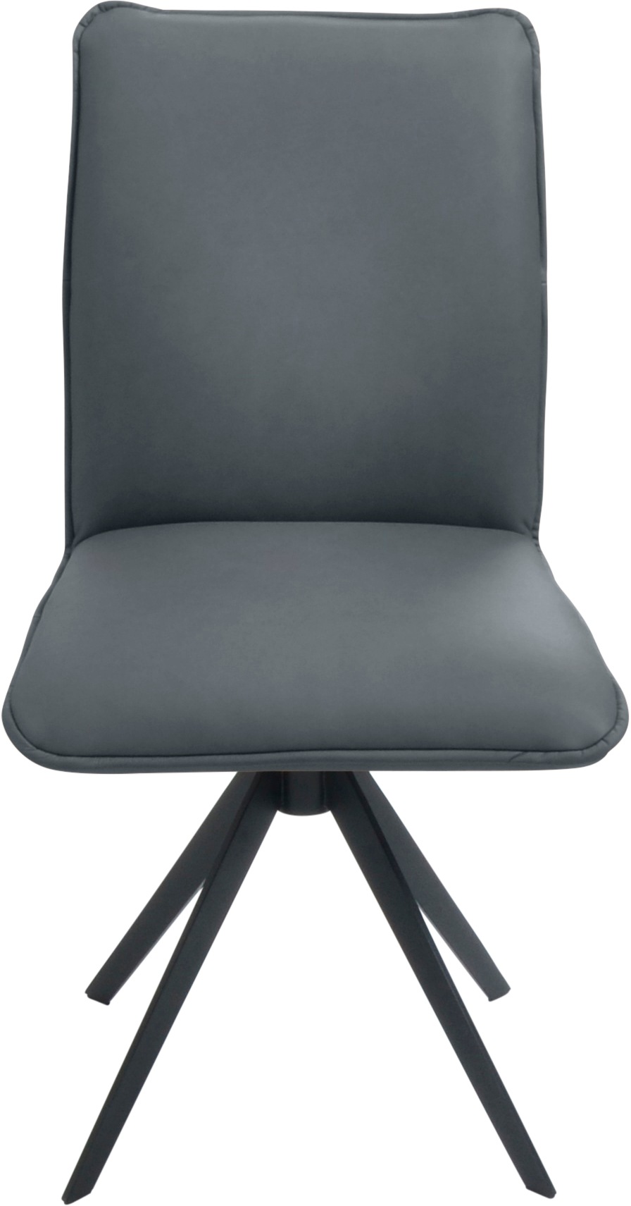 K+W Komfort & Wohnen Drehstuhl, Leder, Blitzdrehkreuz und Rückholfunktion, dekorativer 12mm Biese