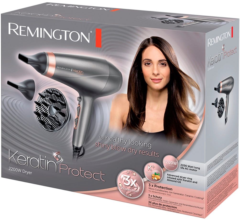 Remington Haartrockner »AC8820 E51 Keratin Protect Dryer«, 2200 W, 3 Aufsätze, Profi, mit Ionenpflege, Keratinbeschichtung, langlebigem AC-Motor