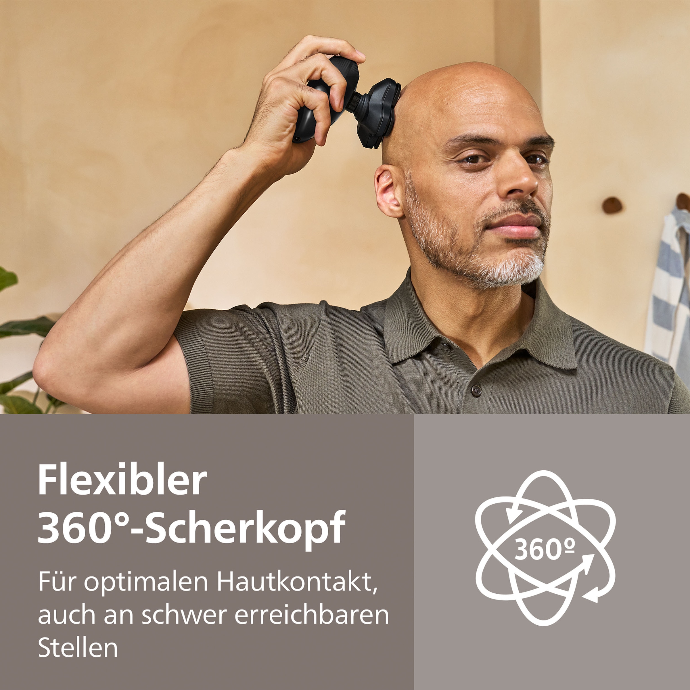 Philips Glatzen-Rasierer »HS5980/15« Haarschneider mit 36 ComfortCut-Klingen, nass und trocken verwendbar