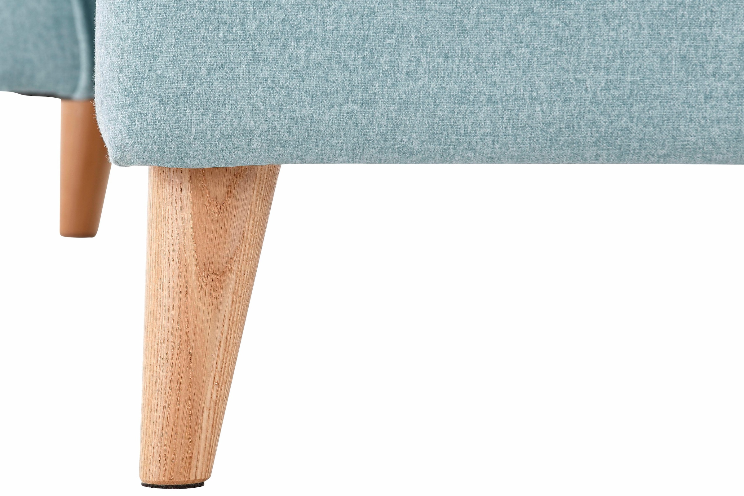 Home affaire Ecksofa »MARSEILLE (279/152cm),L-Form, Rec. rechts/links, verschiedene Bezüge«, Massivholzbeine Eiche, Landhausstil, Wellenunterfederung