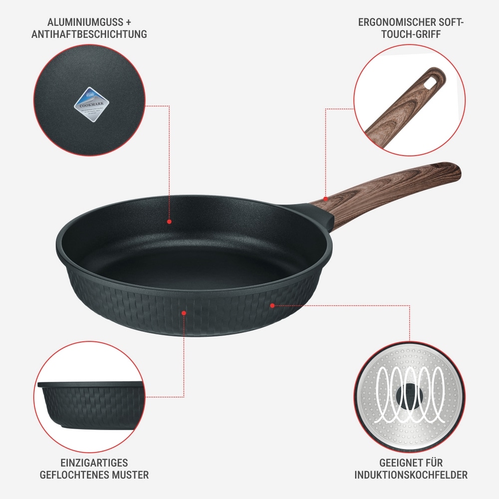 RESTO Kitchenware Bratpfanne »Ran, Universalpfanne mit Antihaftbeschichtung« Aluminiumguss 1 Stk. tlg. Induktion, für alle Herdarten geeignet