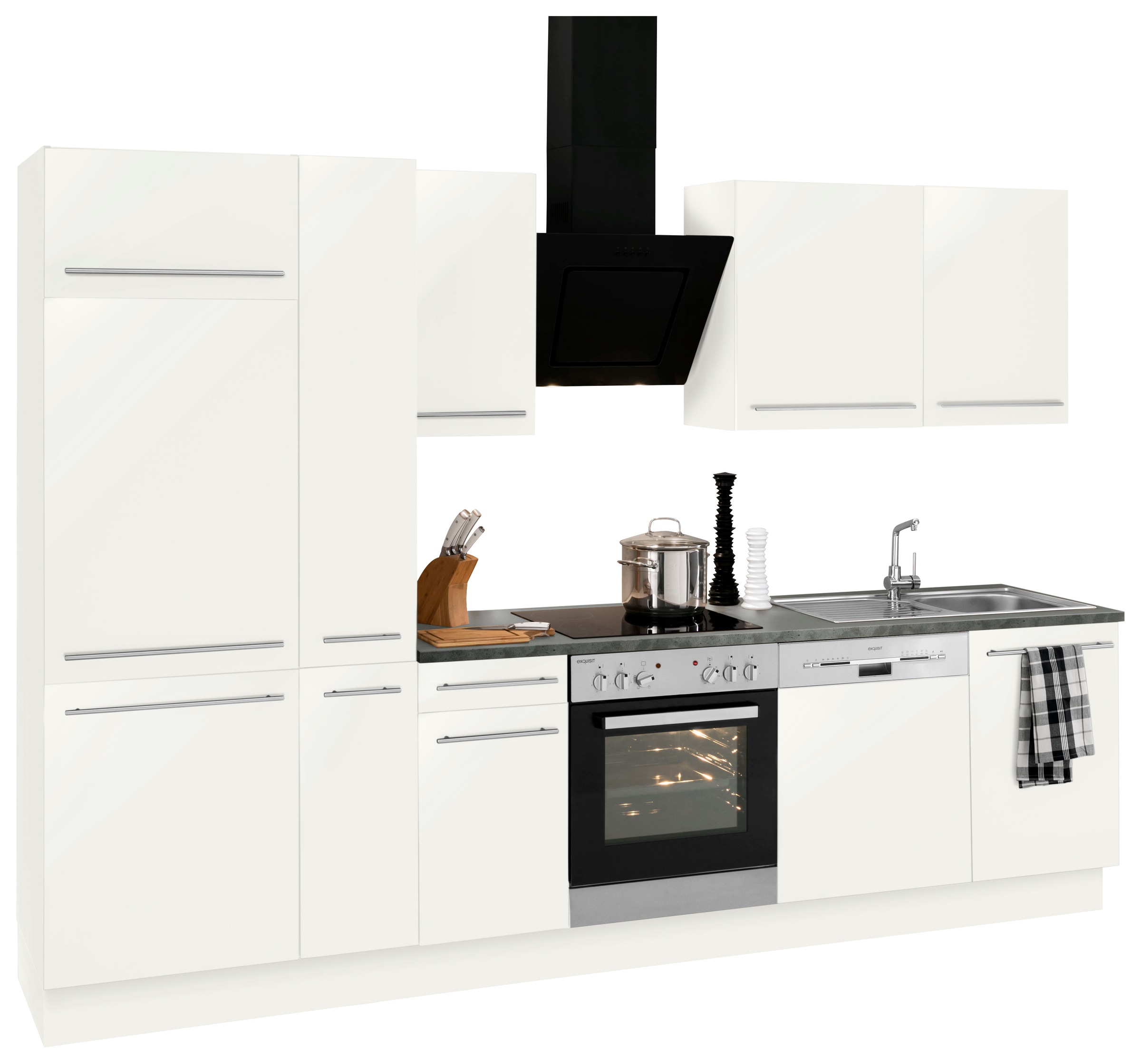 OPTIFIT Küchenzeile »Bern«, Breite cm, wahlweise bequem 300 E-Geräten, Füße bestellen höhenverstellbare mit