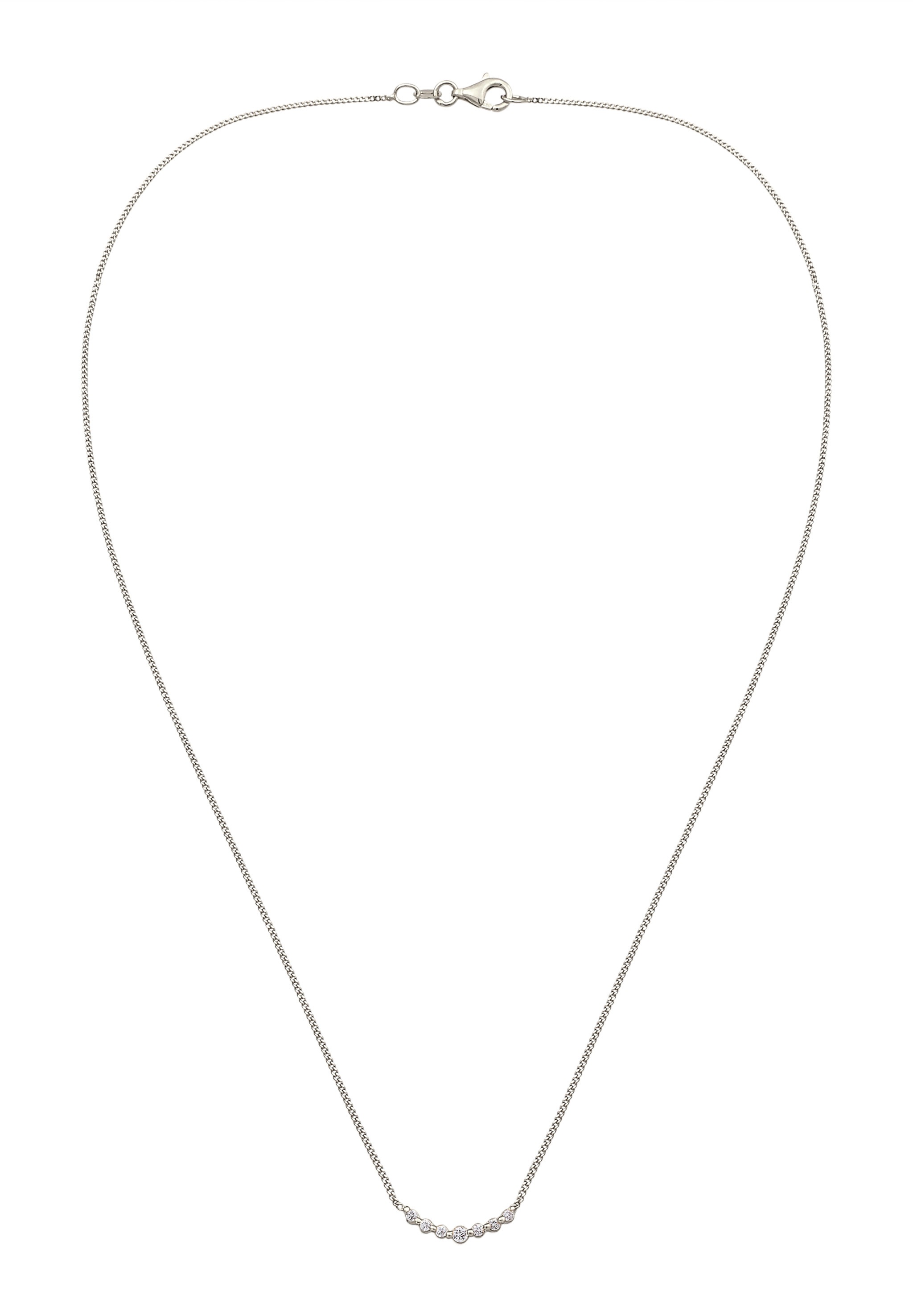 Elli DIAMONDS Silberkette »Halskette Laborgezüchtete Diamanten Weiß Brillantschliff (0.035 ct) 925 Sterling Silber«