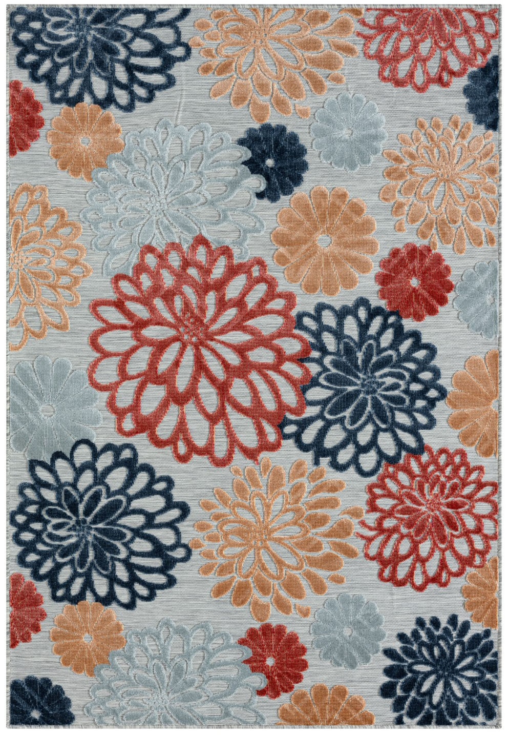 Myflair Möbel & Accessoires Teppich »Bloom, LAGERRÄUMUNG!« rechteckig 8 mm Höhe Blumen Motiv, Hoch-Tief Effekt, Outdoor geeignet, Balkon, Terrasse