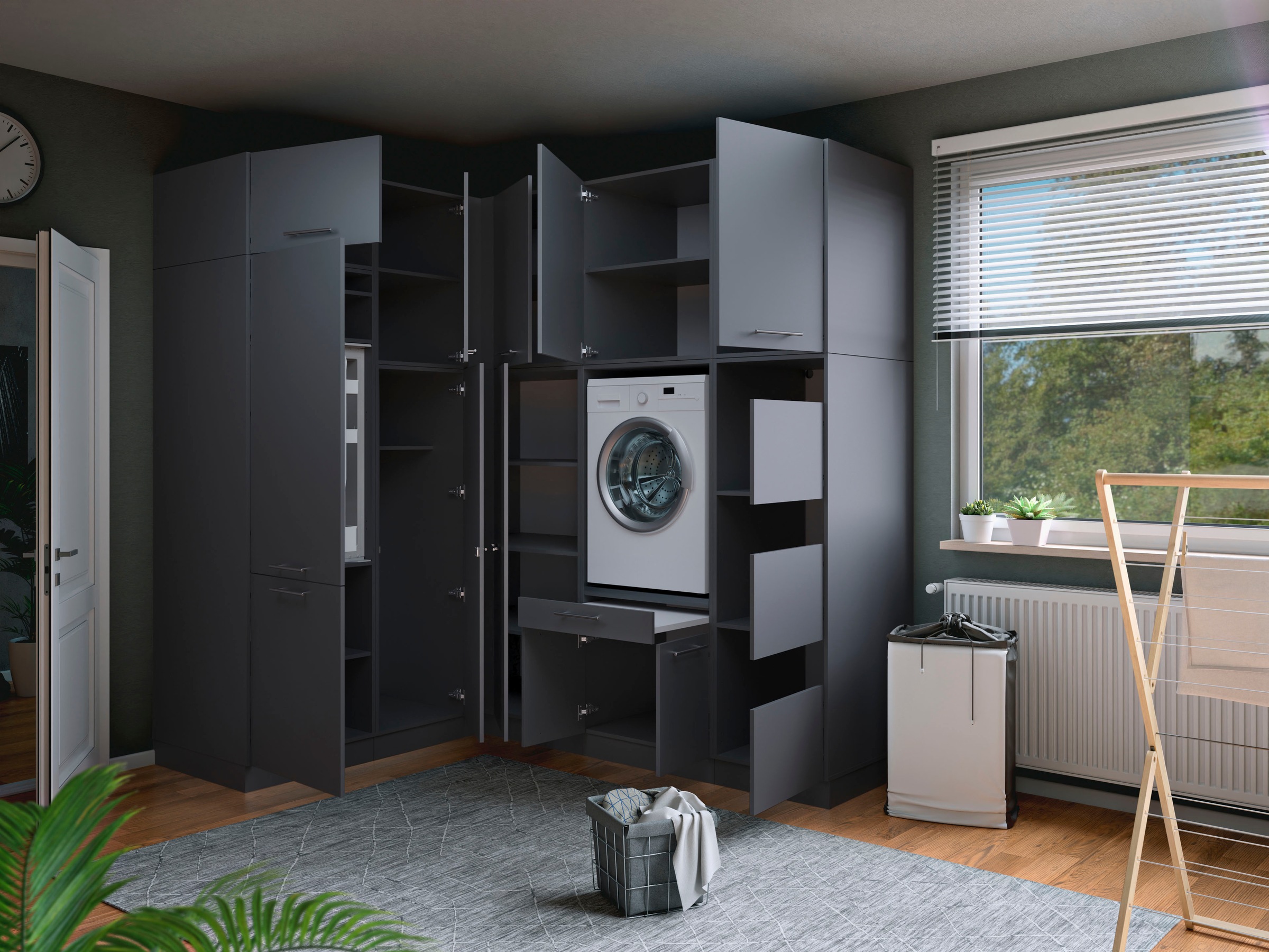 Laundreezy »Laundreezy, 10-tlg. Mehrzweckschrank-Set B/H/T 218/238/68 cm« 10 Stk. tlg.