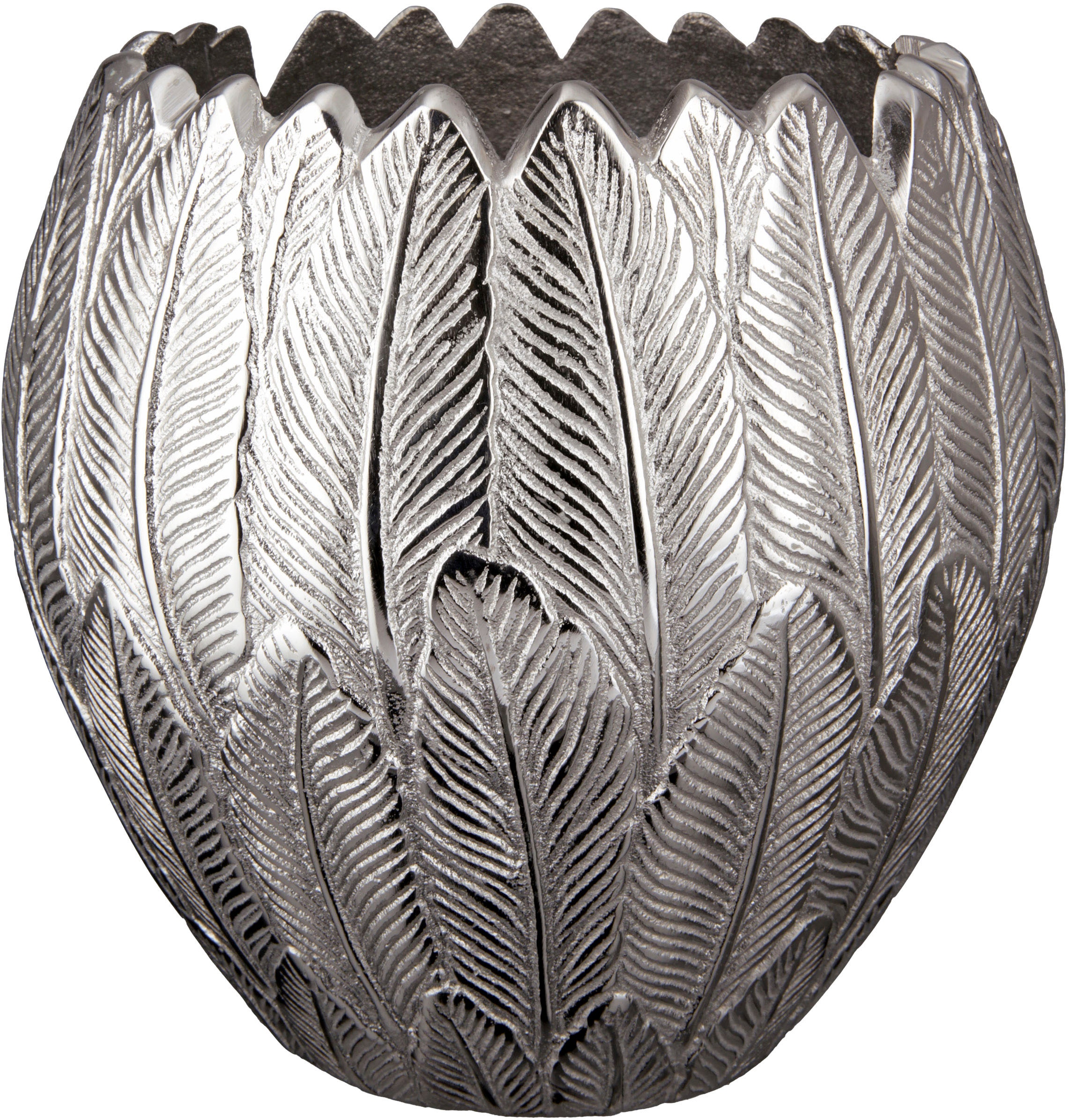 Casablanca by Gilde Dekovase »Feder«, kaufen bequem (1 Dekoobjekt, St.), aus Vase Kugelform Aluminium