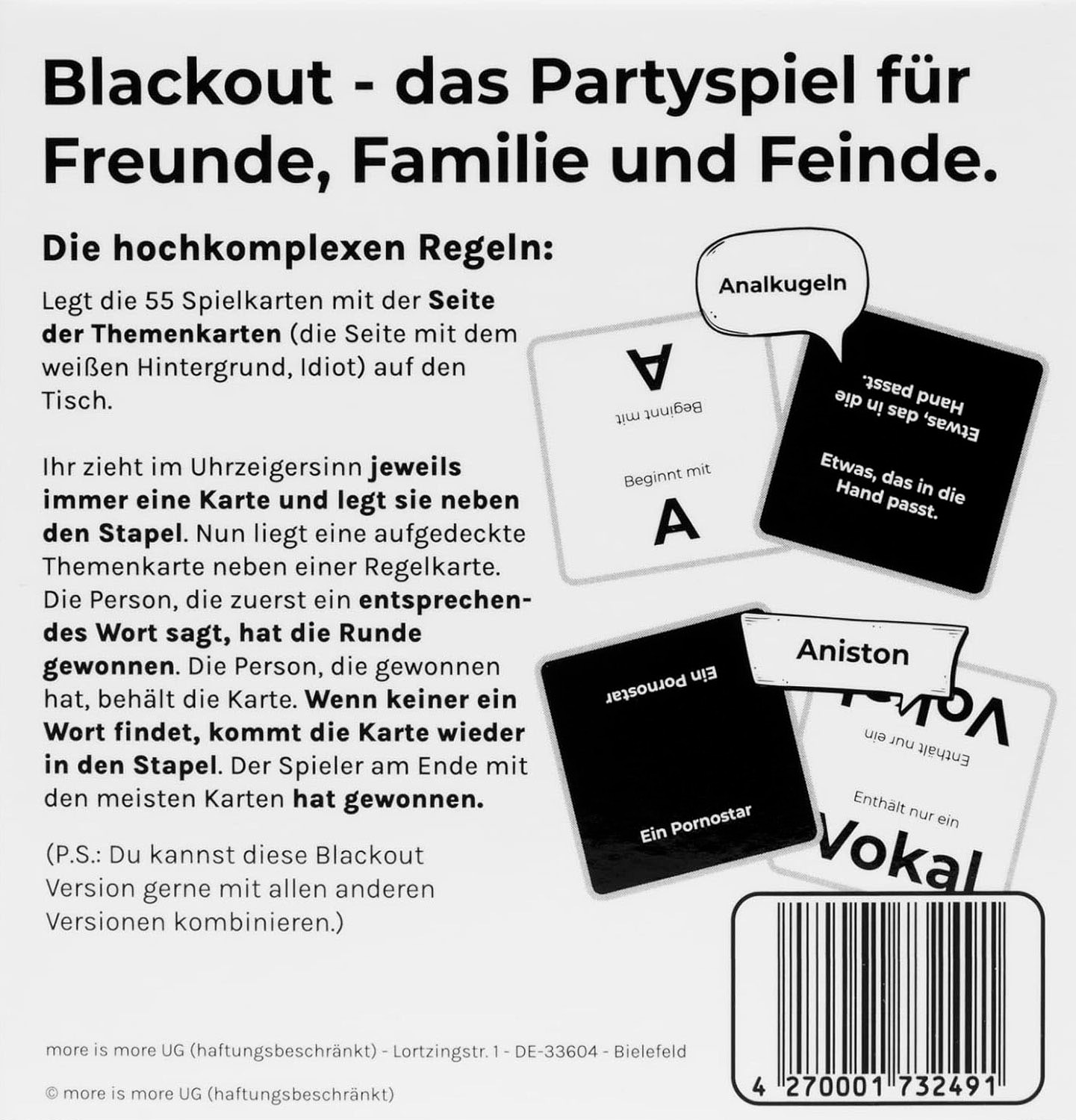 more is more Spiel »Blackout Weiße Edition«, Made in Europe