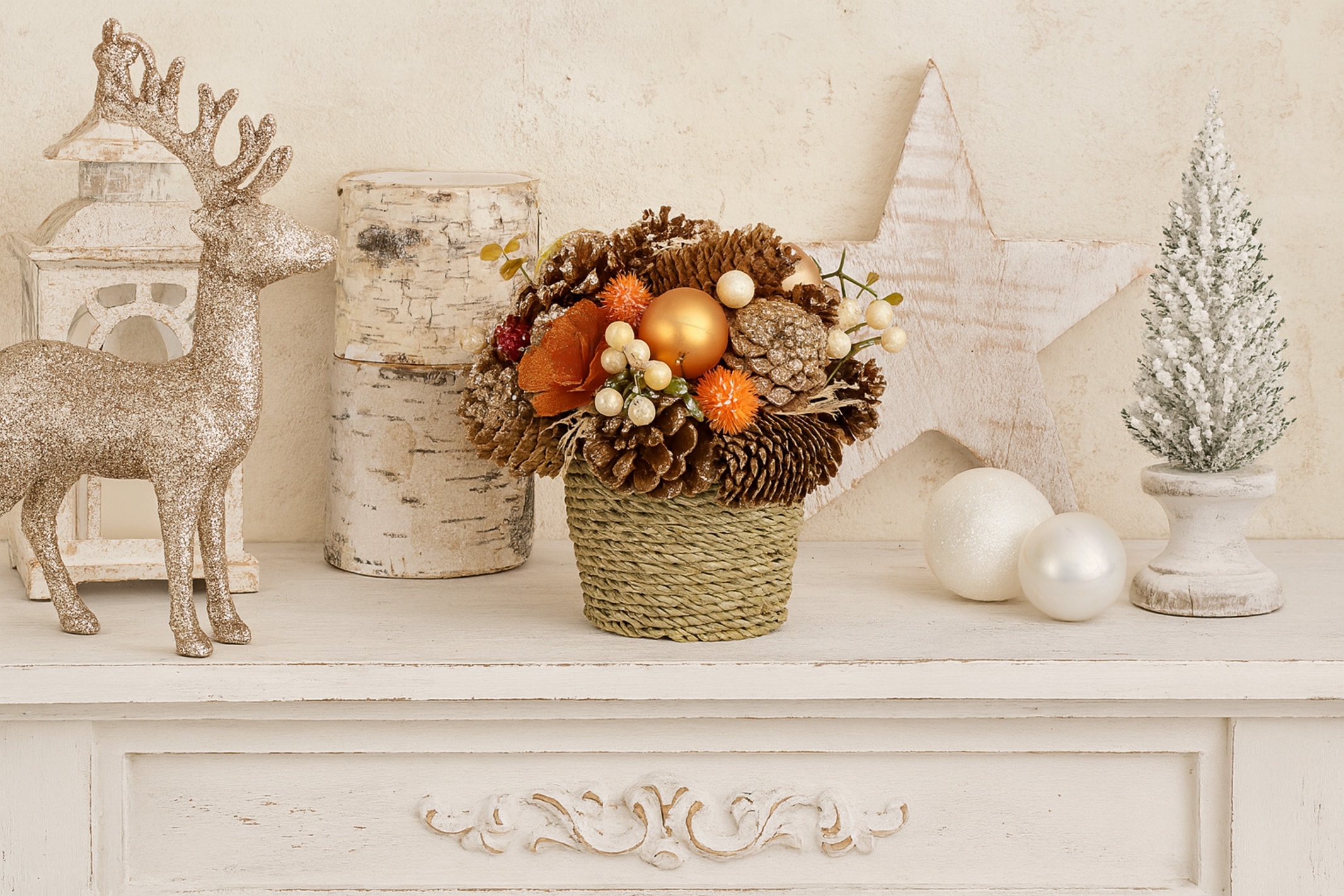 I.GE.A. Kunstblume »Natur-Gesteck Zapfen«