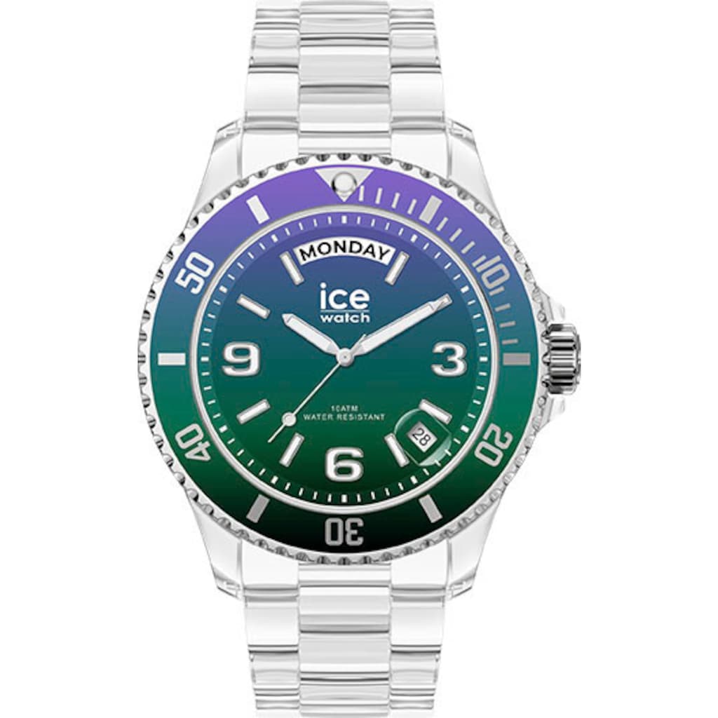 ice-watch Quarzuhr »ICE clear sunset - Purple green - Medium - DAYDATE, 021433«