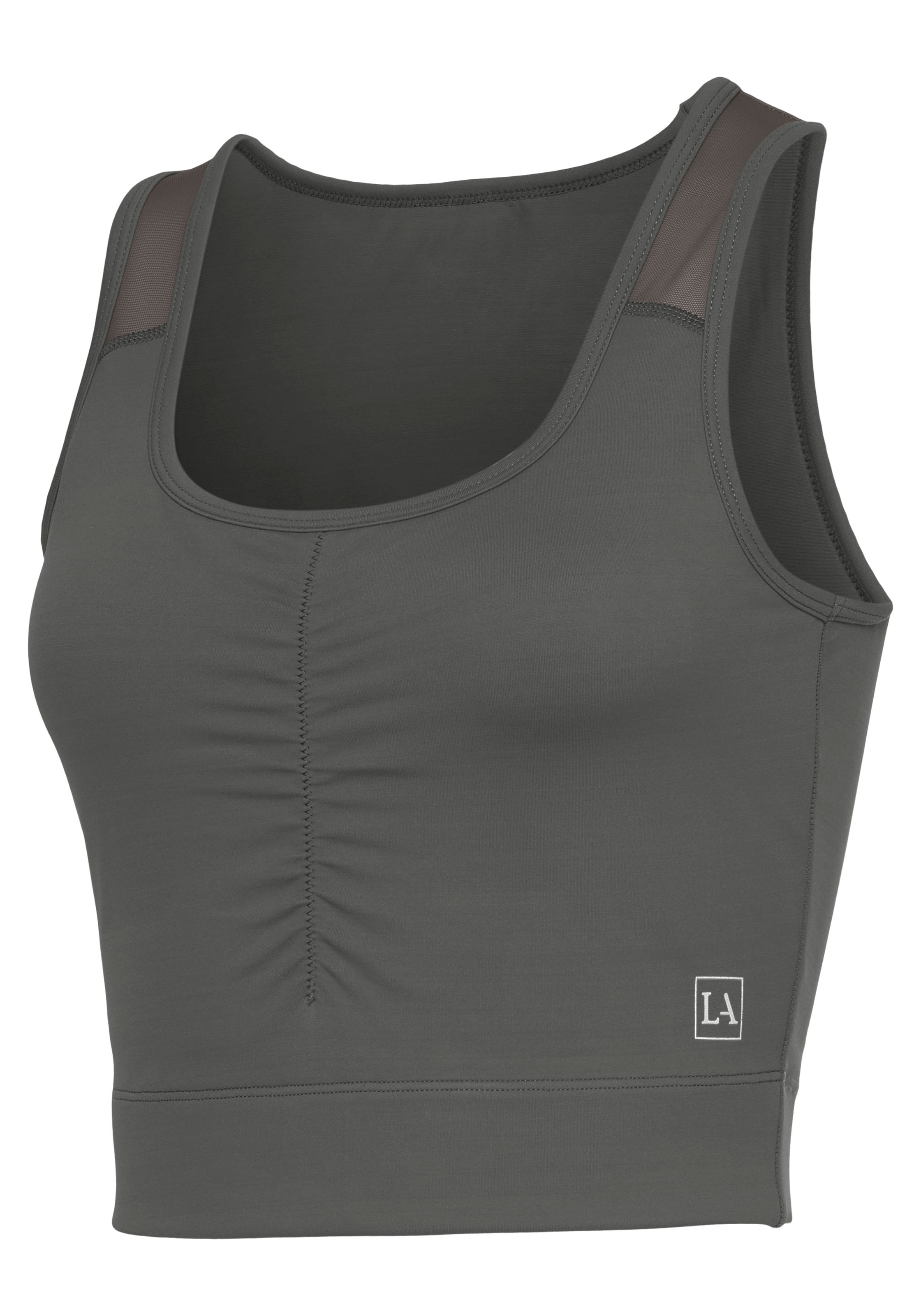 LASCANA ACTIVE Crop-Top, mit Raffung und Mesheinsätze