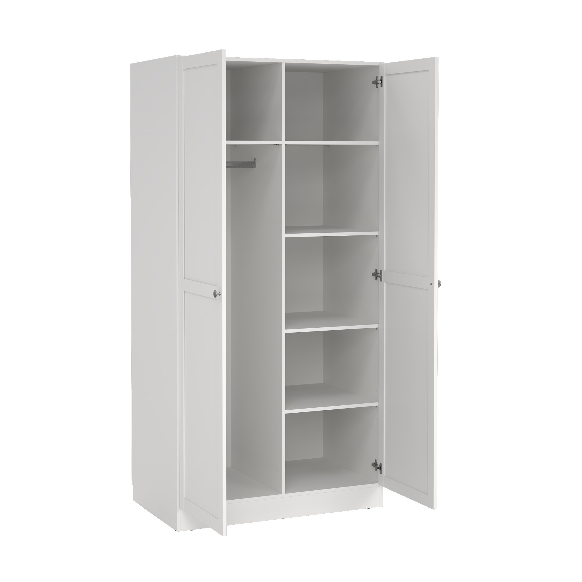 Home affaire Kleiderschrank »Billund, skandinavischen Design & viel Stauraum, 2 Breiten 145/195 cm« Viel Stauraum mit Böden & Kleiderstange, praktische Aufteilung