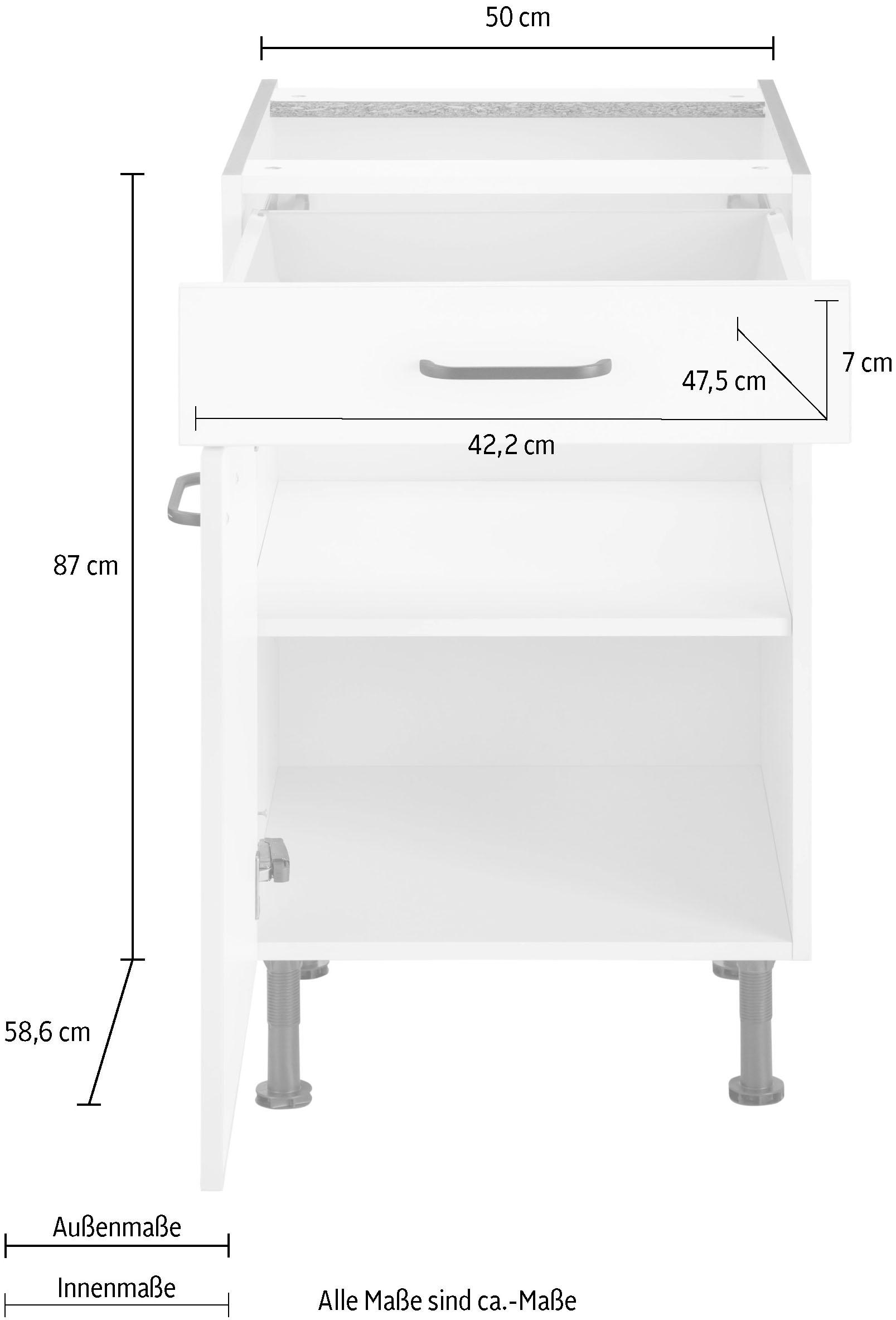 OPTIFIT Unterschrank »Elga«, mit Soft-Close-Funktion, Vollauszug,  Metallgriffen, Breite 50 cm auf Raten kaufen