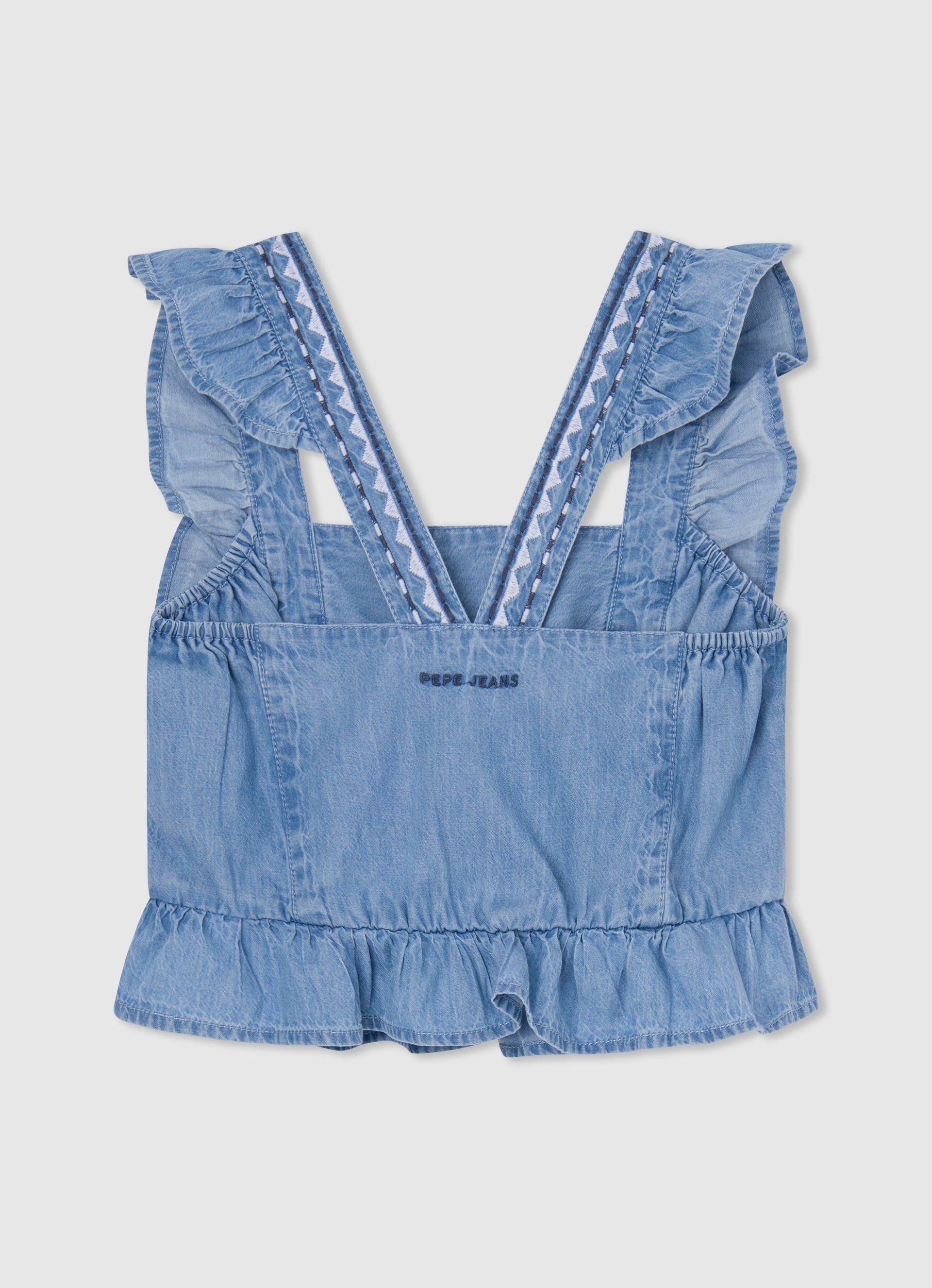 Pepe Jeans Rüschenbluse »QUELA«, mit Rüschen am Träger und Saum