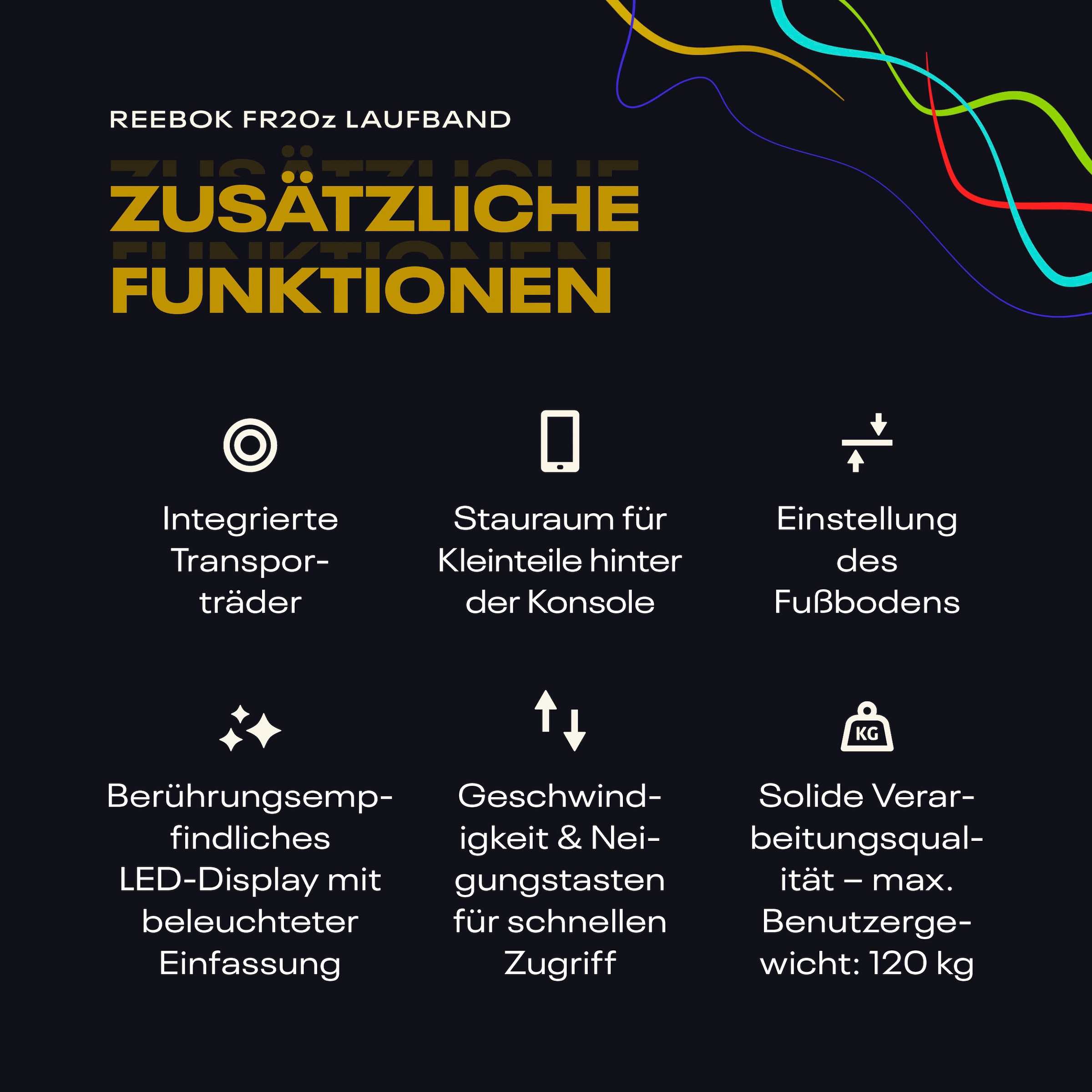 Reebok Laufband »FR20z Floatride« bis max. 18 km/h, mit Steigung, 120 kg max. Benutzergewicht