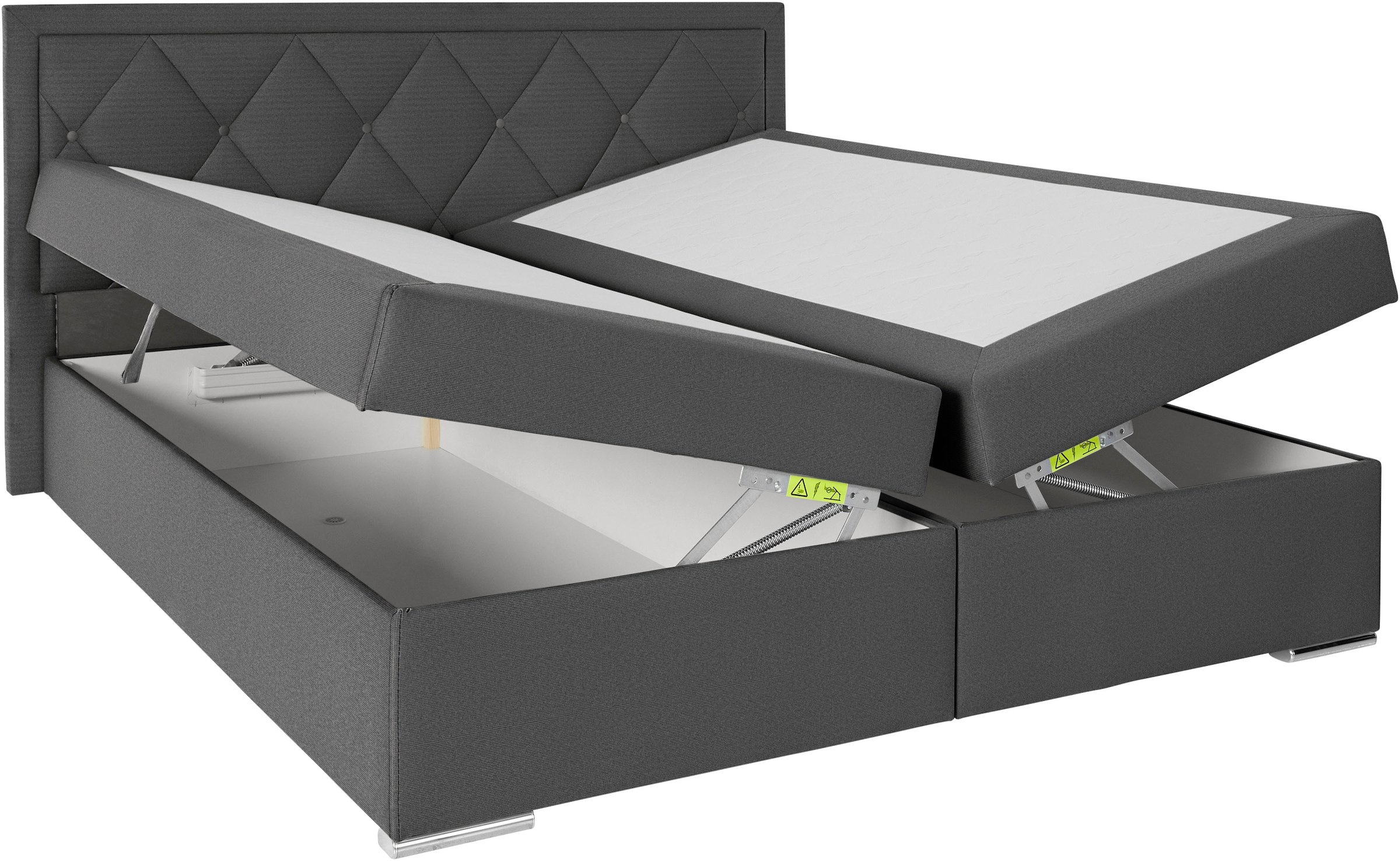 Leonique Boxbett »Alfie, Bestseller, wahlweise mit Bettkasten«, mit Knopfheftung im Kopfteil, H2, H3 und H4 wählbar