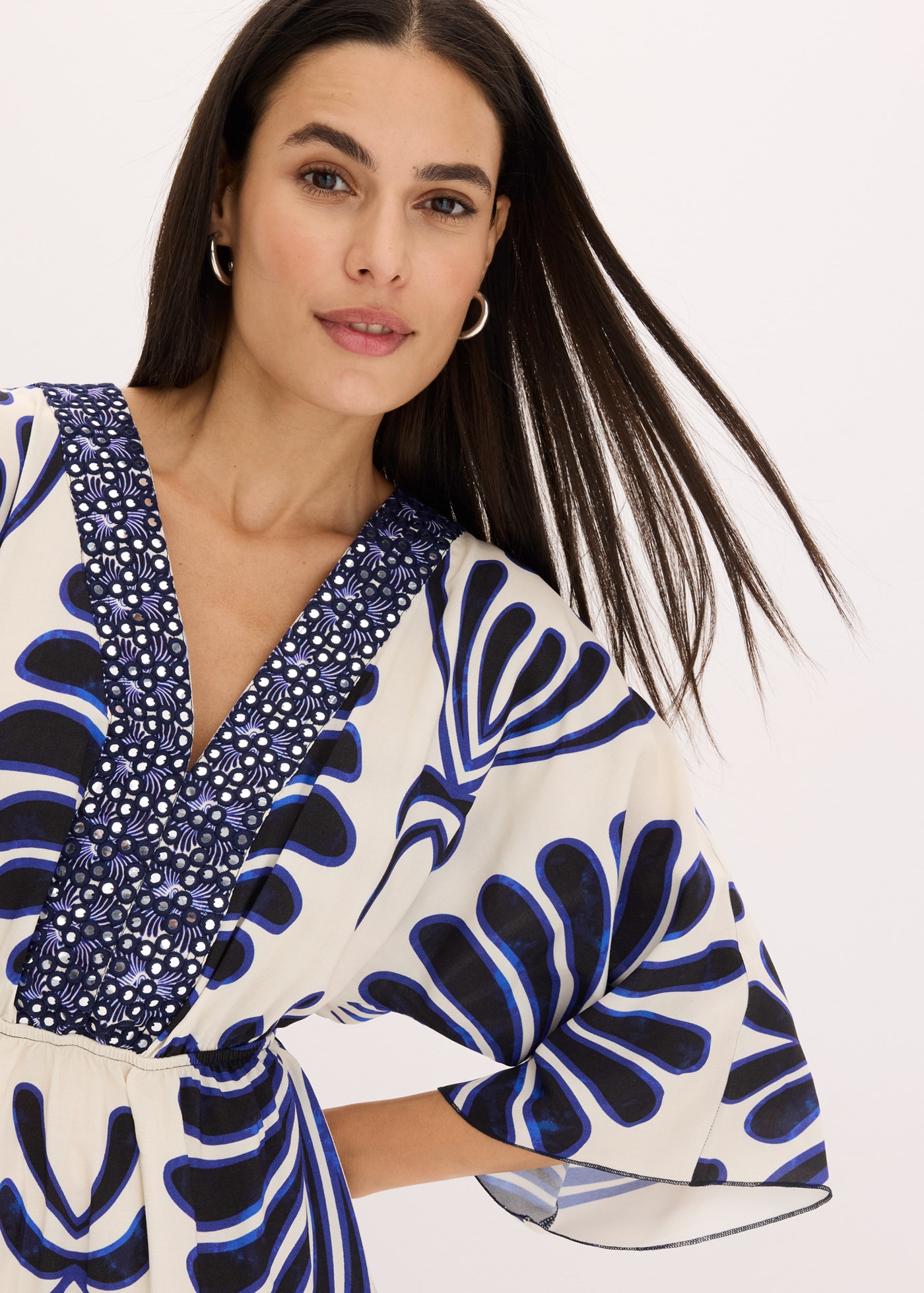 bonprix Maxikleid 1 tlg. für Frühling und Sommer, aus Viskose, Oversize Passform, mit Druck