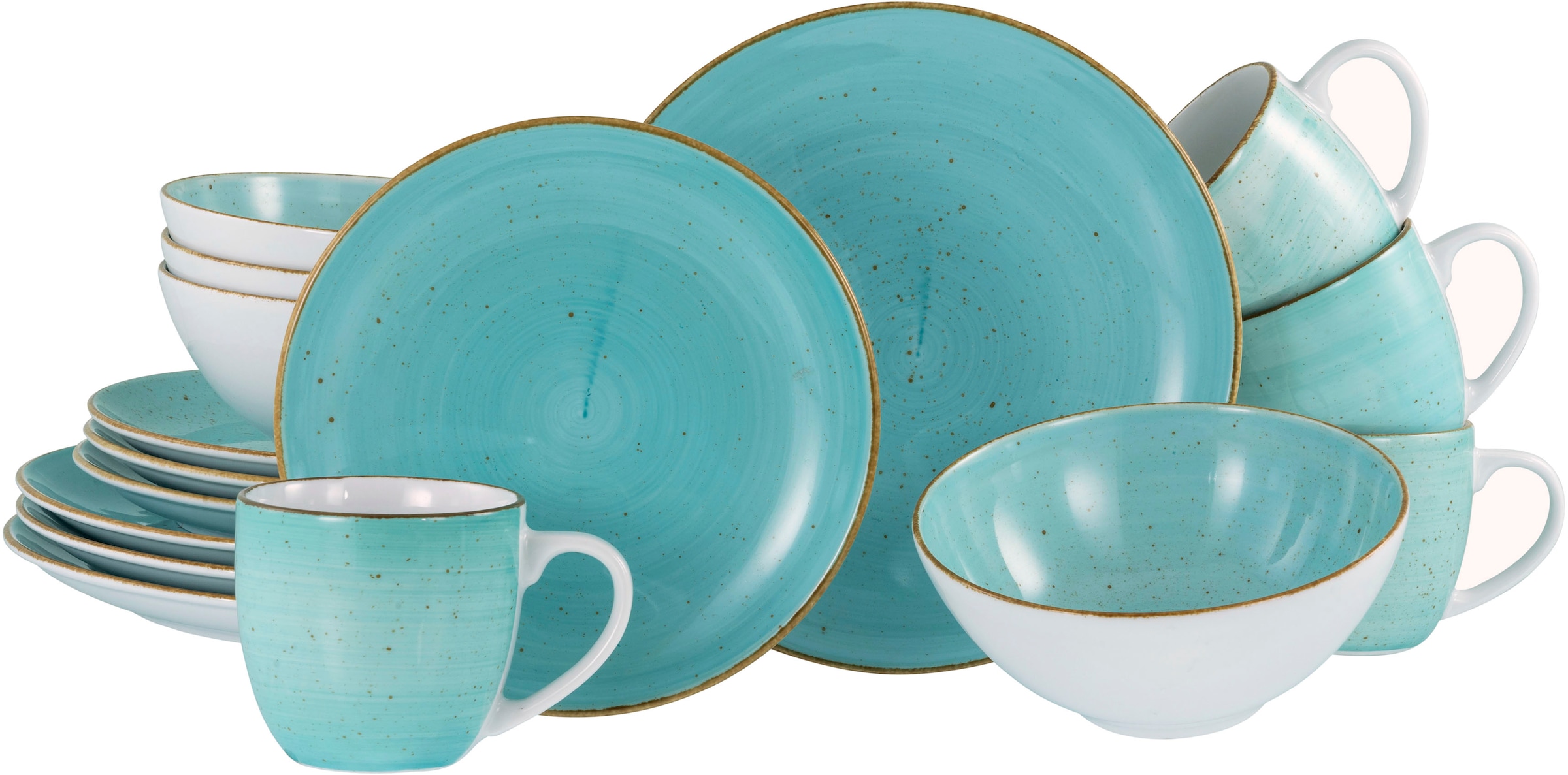 CreaTable Kombiservice »Vintage Nature, Service 16-tlg.« Naturverbundenes Design, Handgemalt