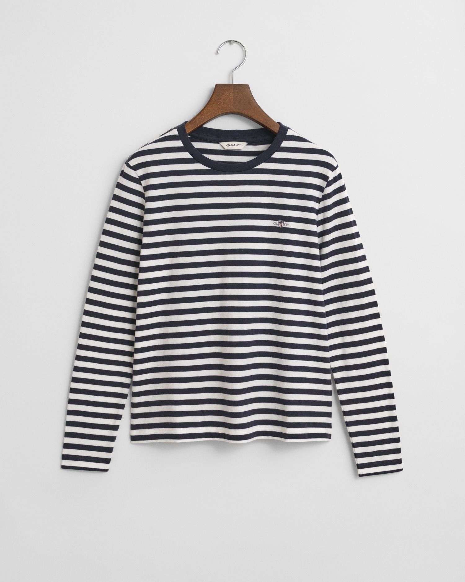 Gant Langarmshirt »REGULAR STRIPED SHIELD« Regular fit mit Rundhalsausschnitt