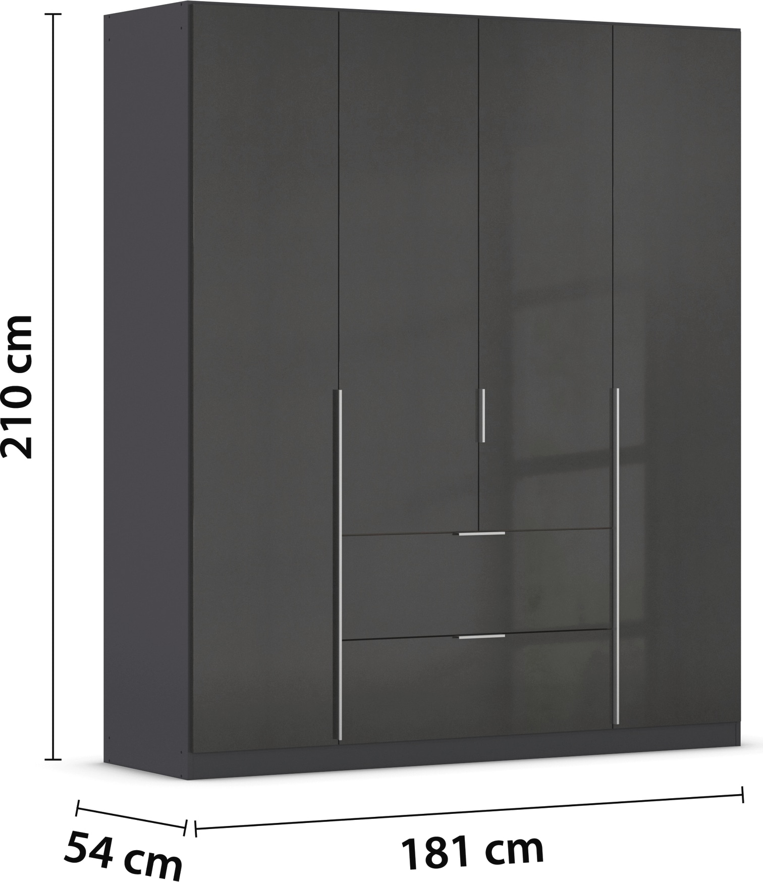 rauch Drehtürenschrank »Kleiderschrank Schrank Garderobe AGORDO mit Dekor- oder Hochglanzfront«, (in zwei Griff-Farben mit Dekor- oder Hochglanzfront), mit Außenschubkästen, in 6 Breiten und 2 Höhen MADE IN GERMANY