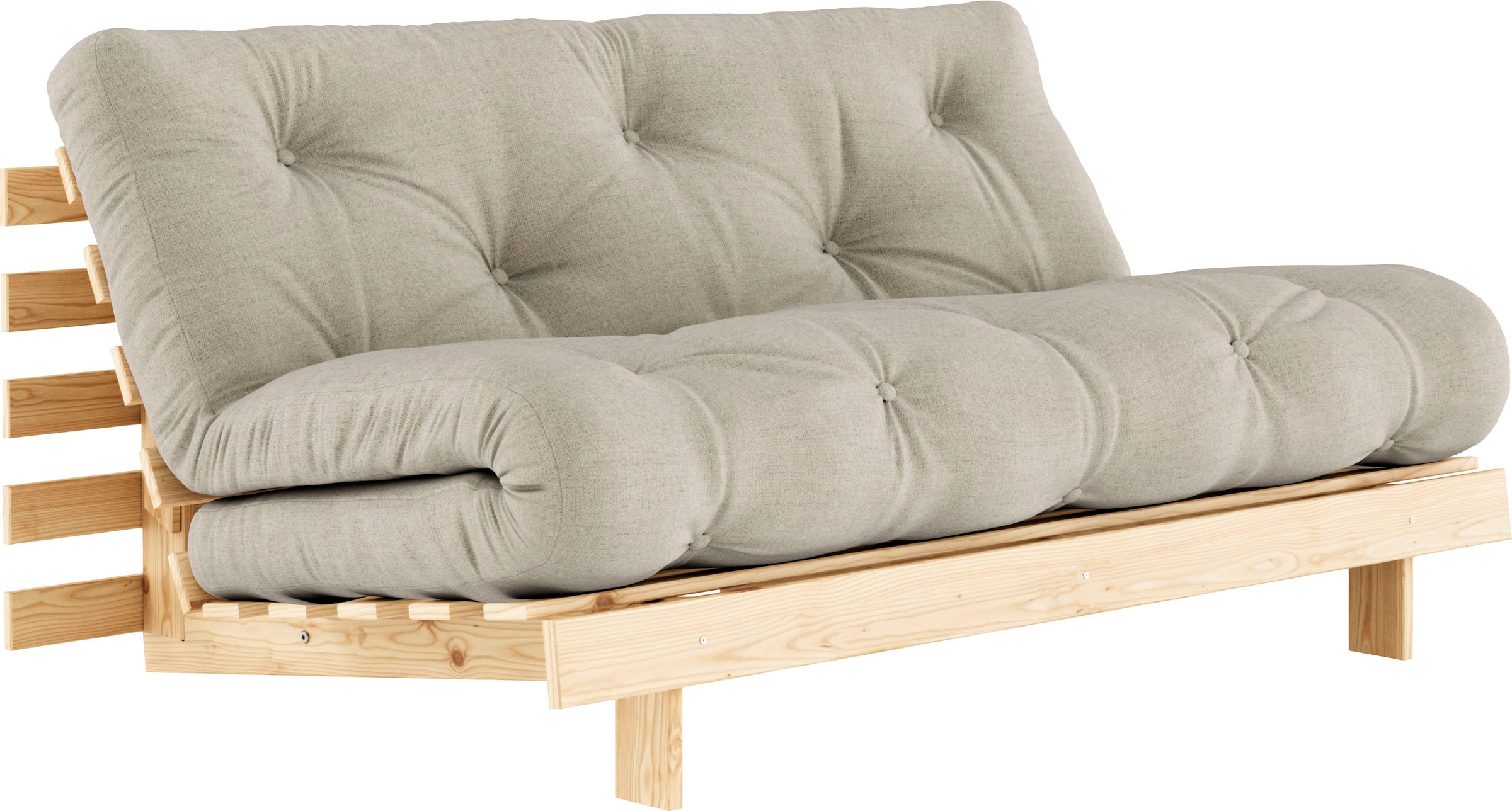 Karup Design Daybett "Roots Sofa Bed, Schlafsofa, Bettfunktion, FSC-Massivholz" Inkl. Futonmatratze, Made in Europe, langlebig, B: 140 oder 160 cm