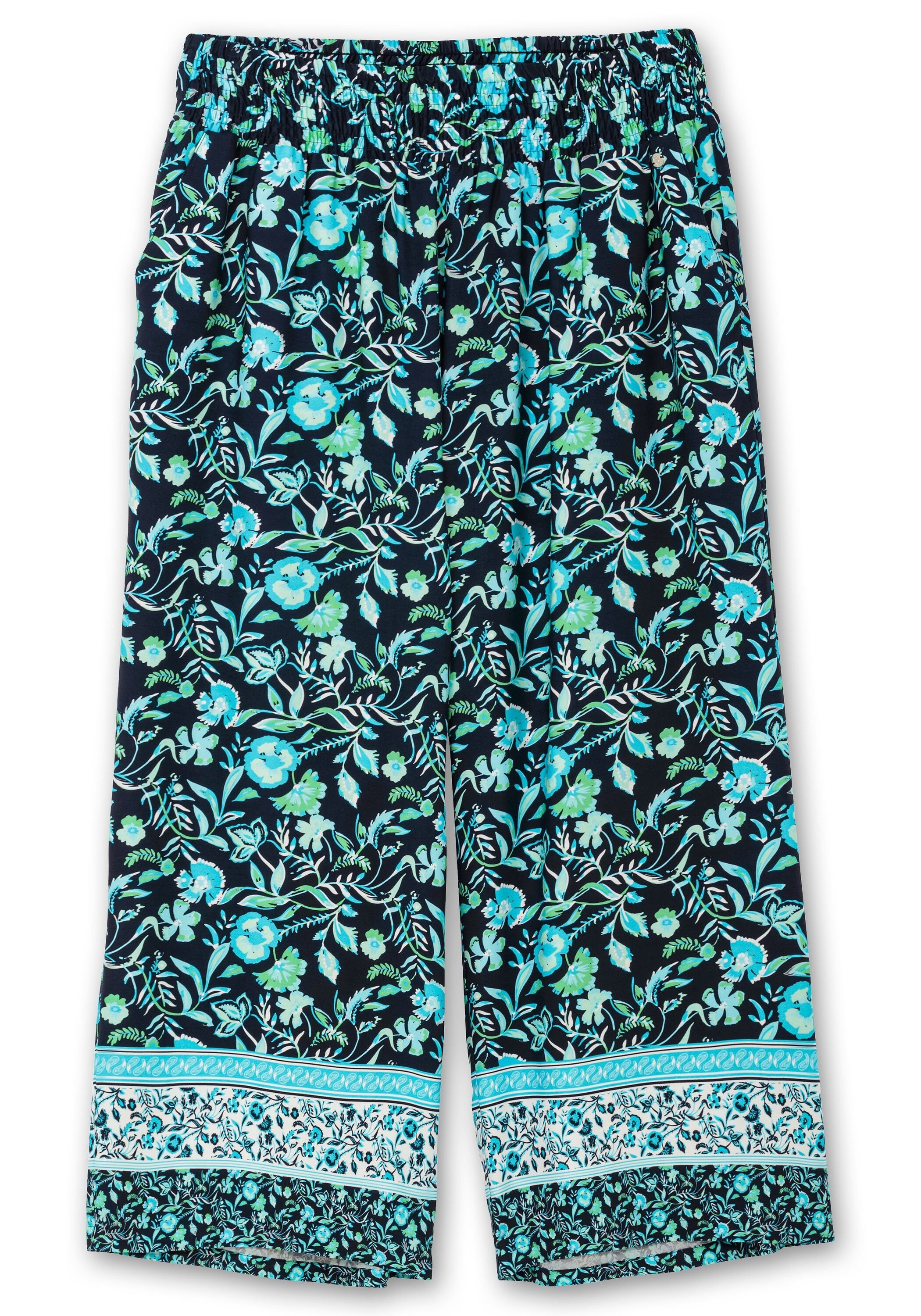 Sheego Schlupfhose »Hose mit Blumenprint und Smokbund«