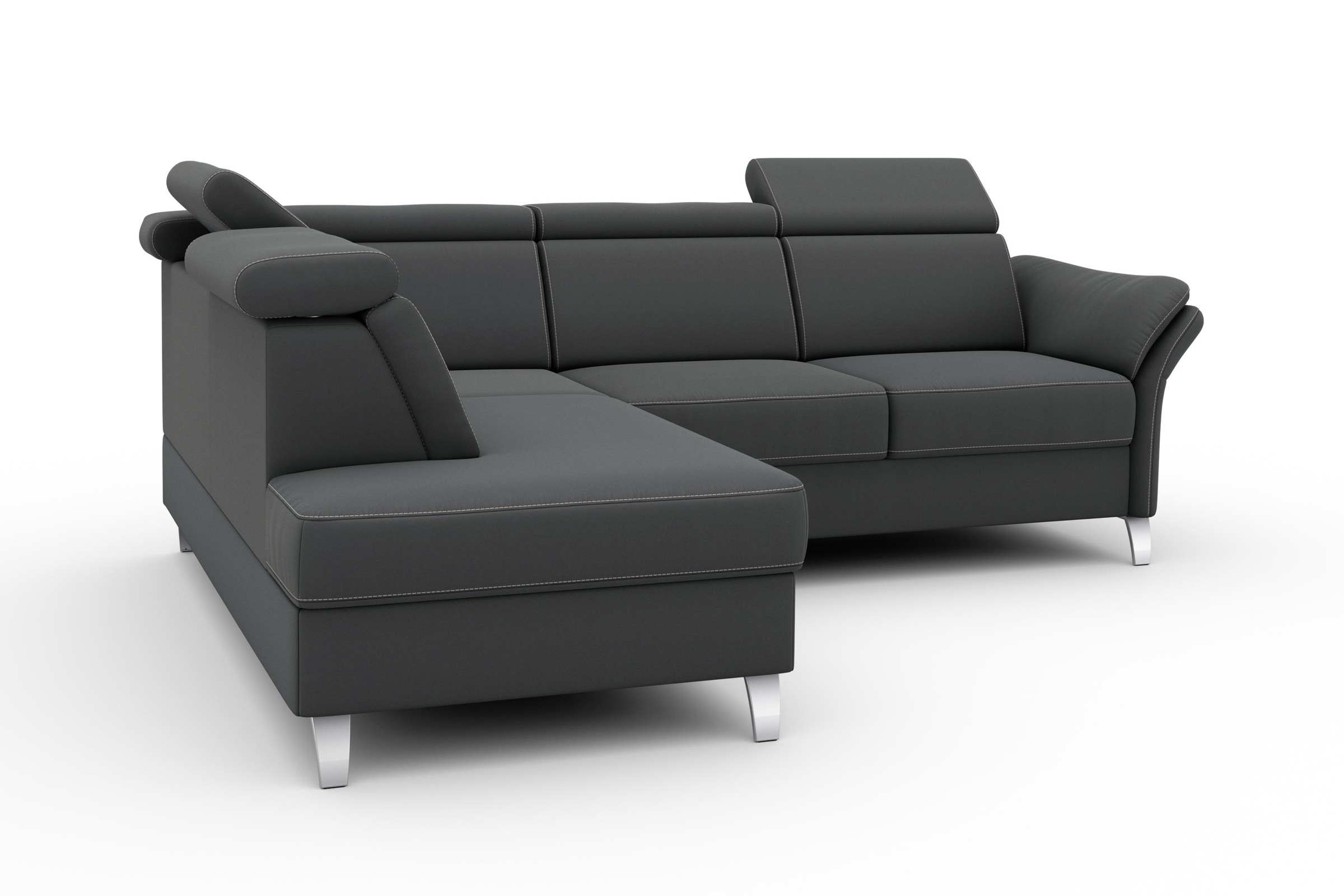 sit&more Ecksofa »Vincenzo L-Form« inklusive Kopfteilverstellung, wahlweise mit Bettfunktion, Bettkasten