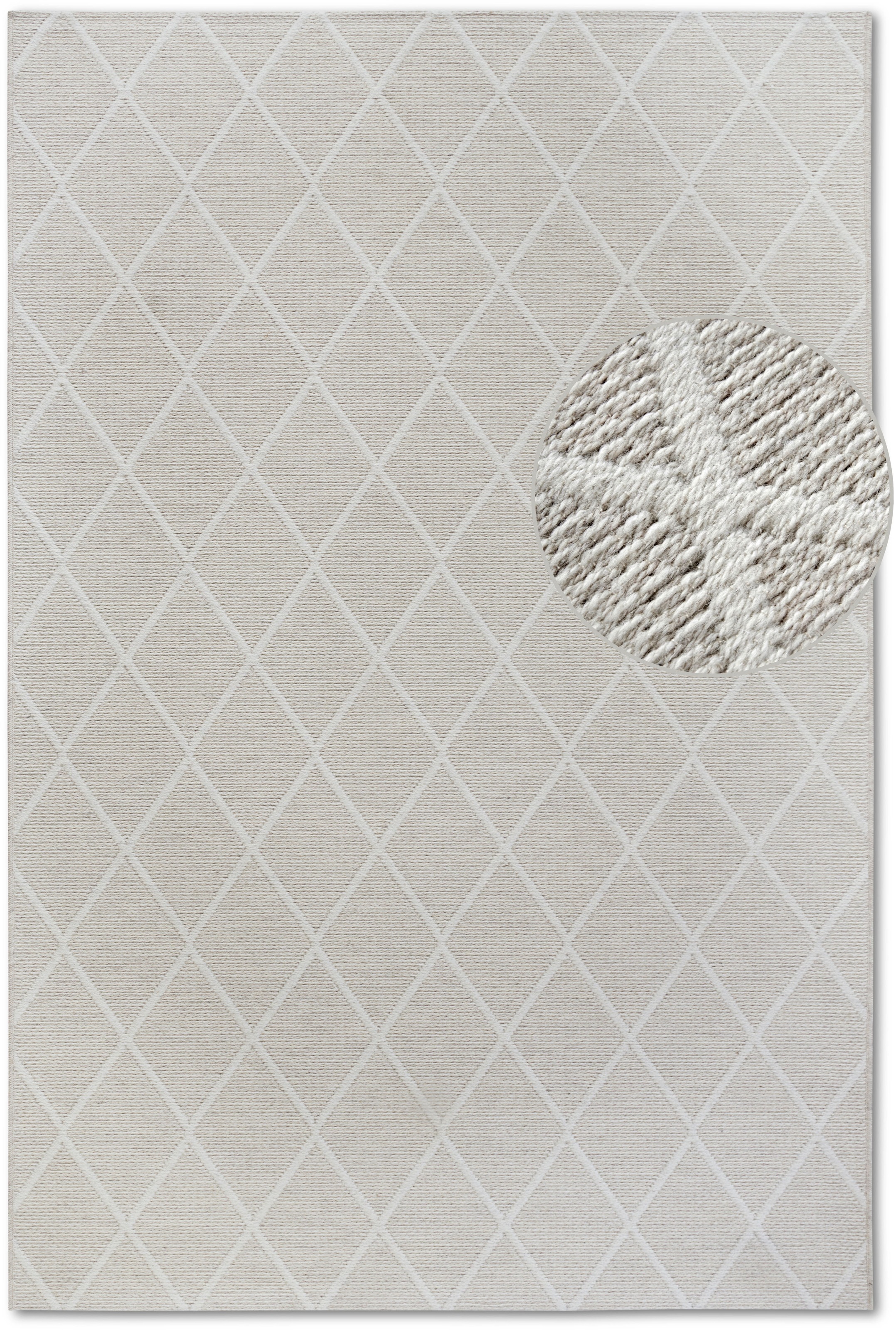 Villeroy & Boch Wollteppich »Maria«, rechteckig, 5 mm Höhe, Schurwolle, Wolle, Natur, Wohnzimmer, Schlafzimmer, Boho, Skandi