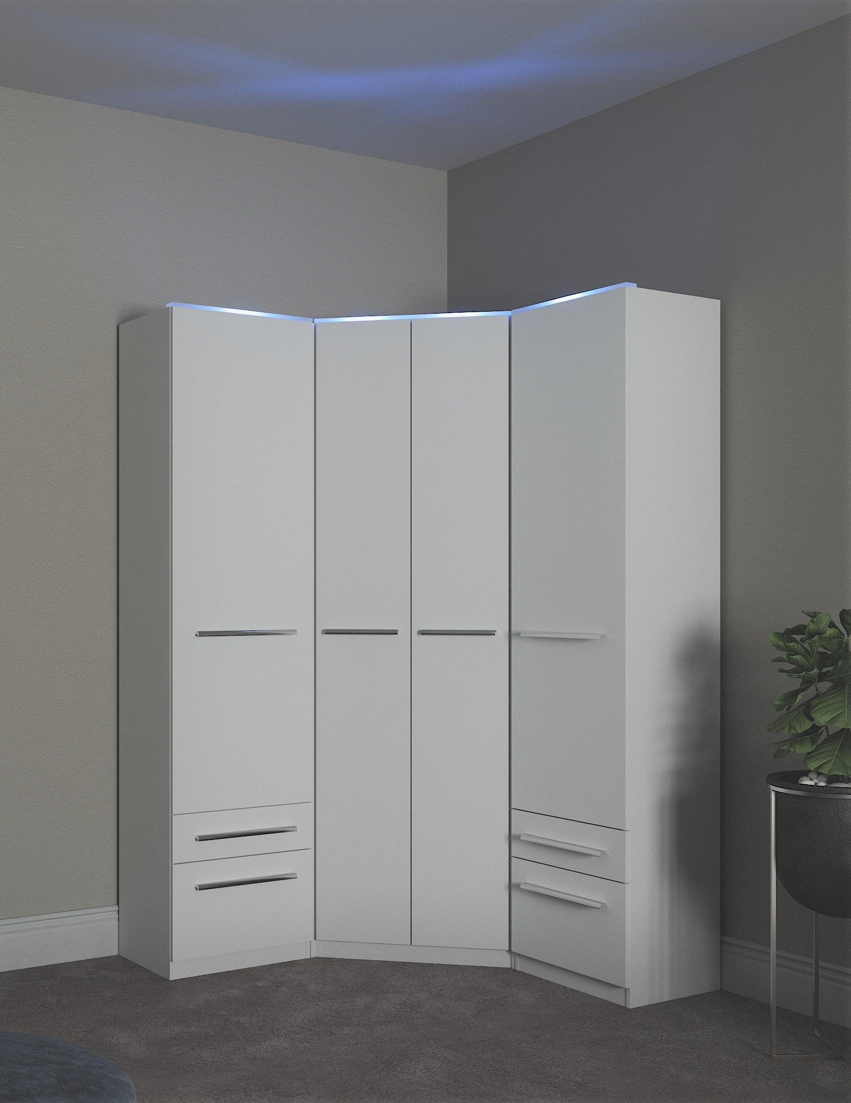 priess Kleiderschrank »Schrank Garderobe Wäscheschrank Barcelona in 5 Breiten«, viel Stauraum, geräumige Schubkästen, mit Spiegel, MADE IN GERMANY