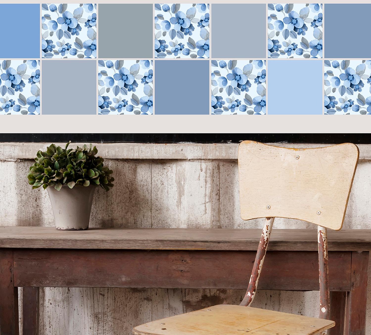 queence Fliesenaufkleber »Blumen« Stickerfliesen, selbstklebend, Sticker, 12er Set