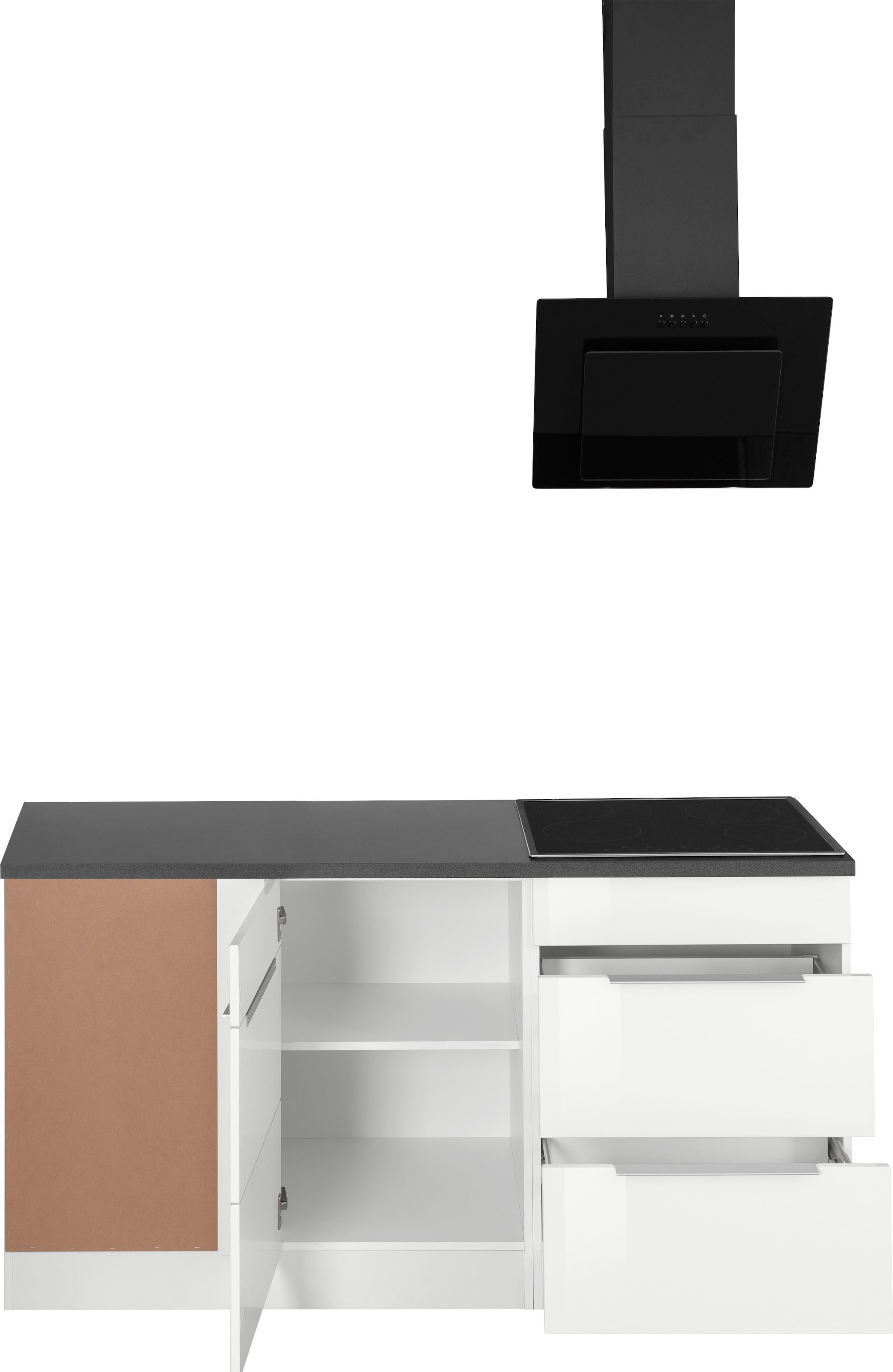 KOCHSTATION Winkelküche »KS-Brindisi Stellbreite 290/170 cm« wahlweise mit E-Geräten und Induktion, mit MDF-Fronten