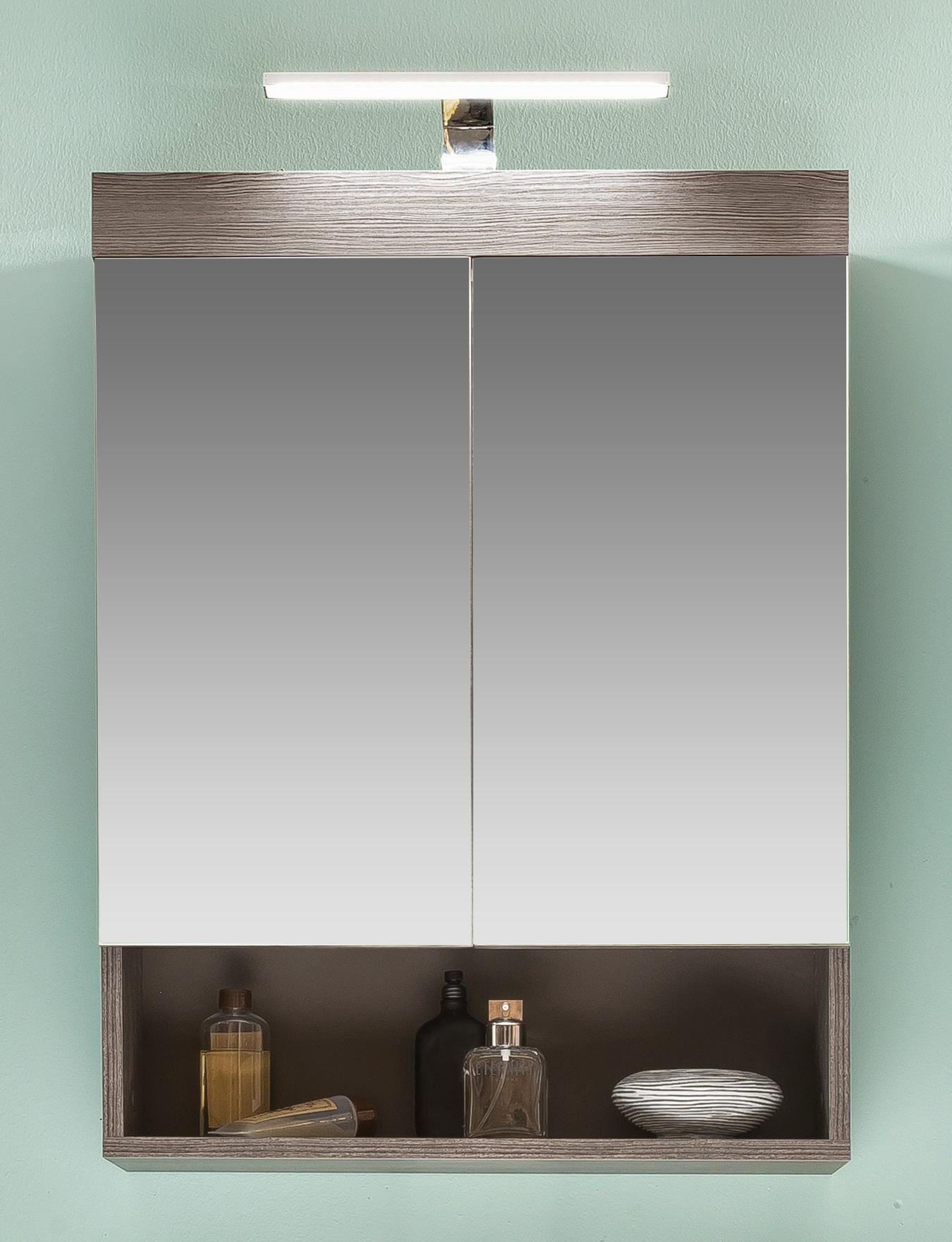 welltime Spiegelschrank »Royan«, Badezimmerspiegel mit offenem Fach - Maße (B/T/H) 58/18/75 cm