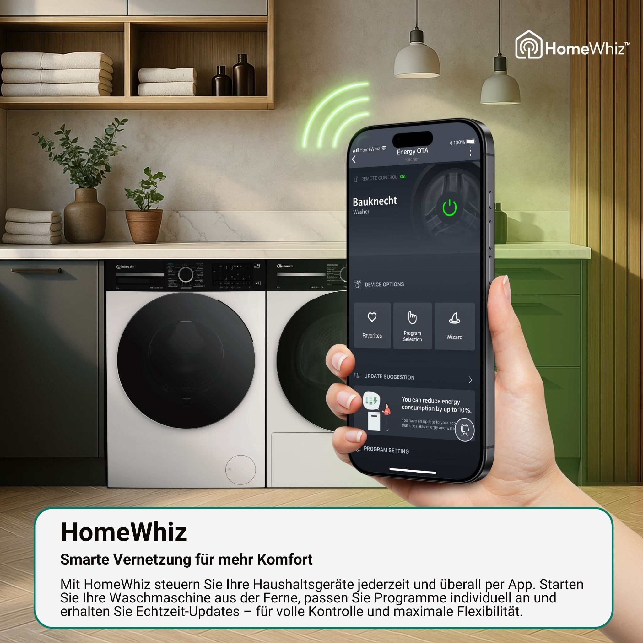 BAUKNECHT Waschmaschine »B WM 8A7 BS« 8 kg 1400 U/min Adaptive Wash – Intelligente Anpassung für perfekte Waschergebnisse