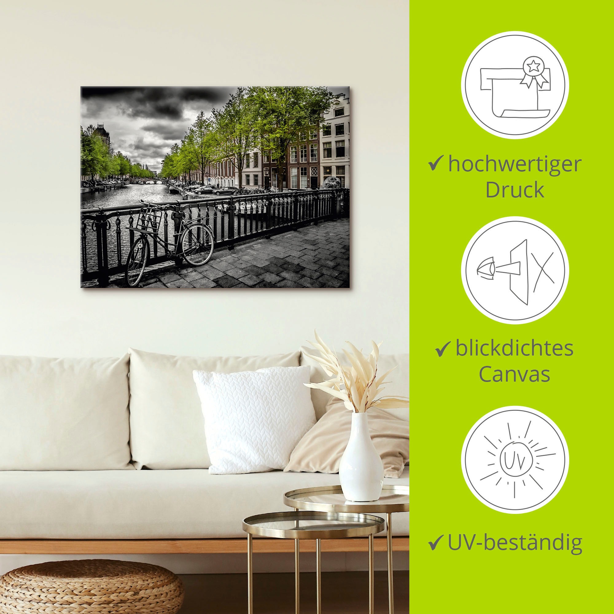 Artland Wandbild »Amsterdam Keizergracht II«, Niederlande, (1 St.), als Alubild, Outdoorbild, Leinwandbild, Wandaufkleber, versch. Größen