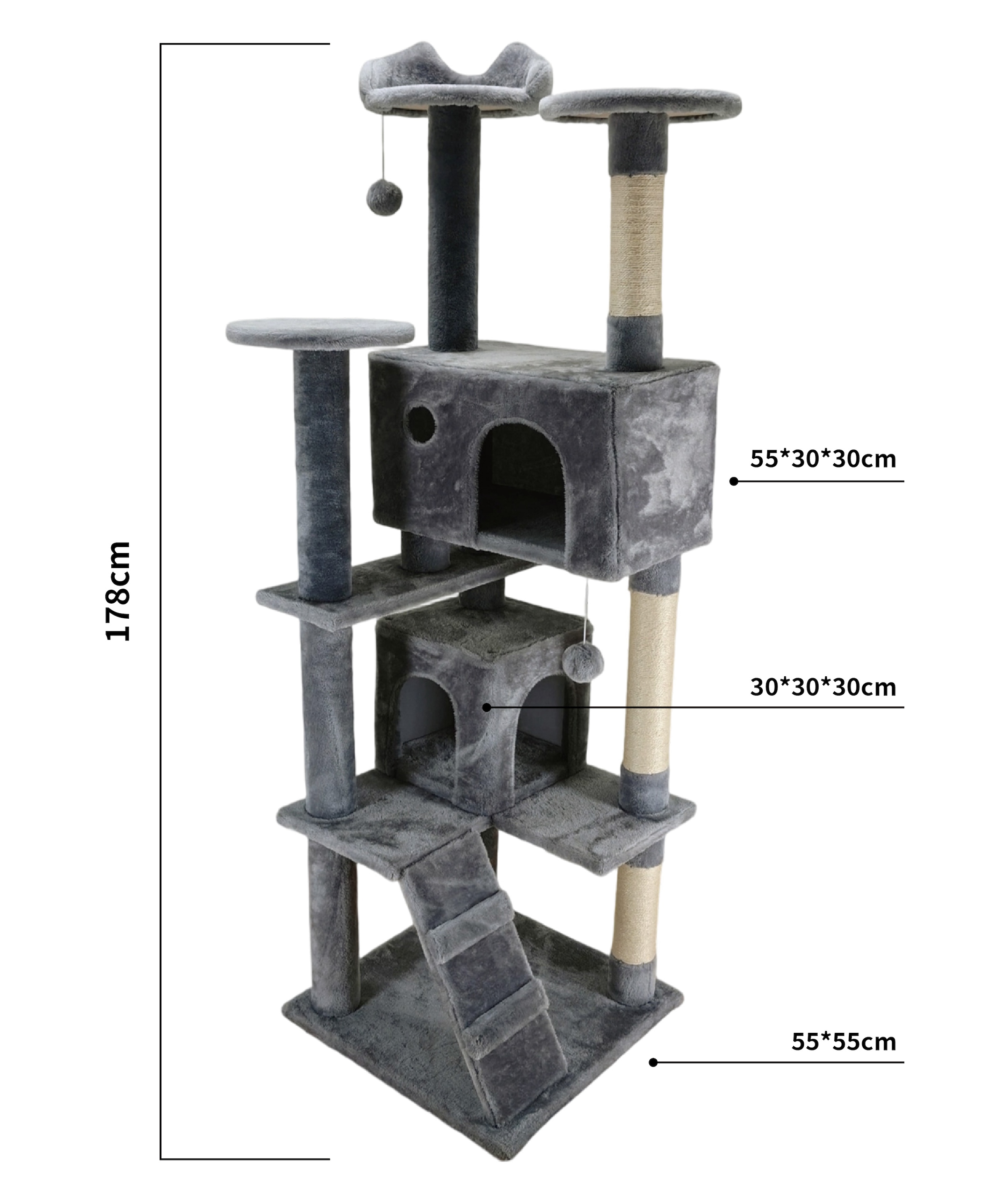 OTTO home Kratzbaum »Kitty« 178 cm hoch stabile Spanplatte, robuster Sisal und kuscheliger Plüsch