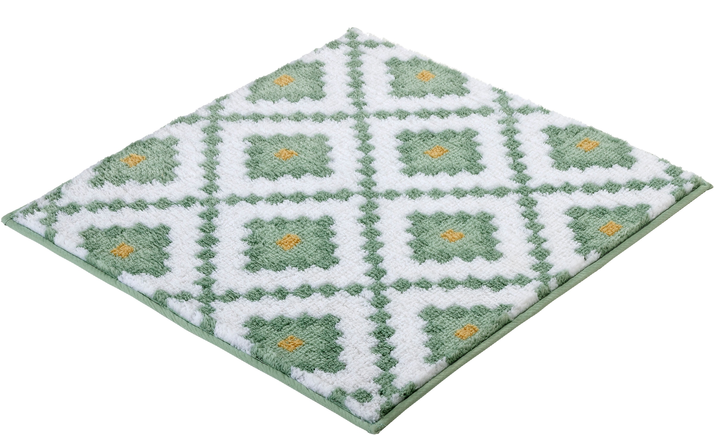 Kleine Wolke Badematte »Alhambra«, Höhe 15 mm, rutschhemmend beschichtet, fußbodenheizungsgeeignet, modernes Rauten Muster, quadratisch & rechteckig erhältlich