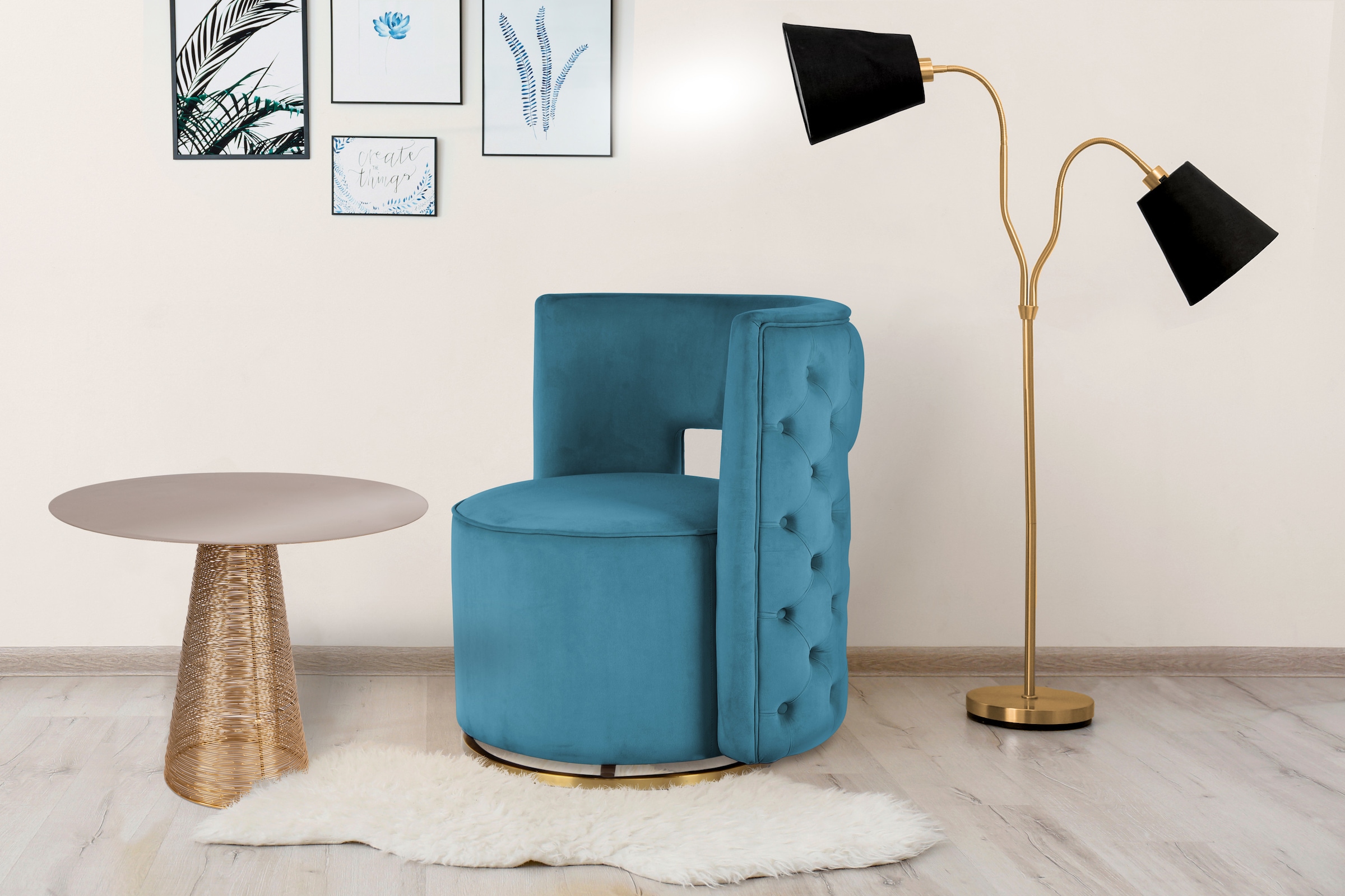 Kayoom Beistelltisch »Scotch 525, runde Tischplatte,einfach abwischbare, glatte Oberfläche« 1 Stk. tlg. Interessantes Gestell, aktuelle Farben, pflegeleicht