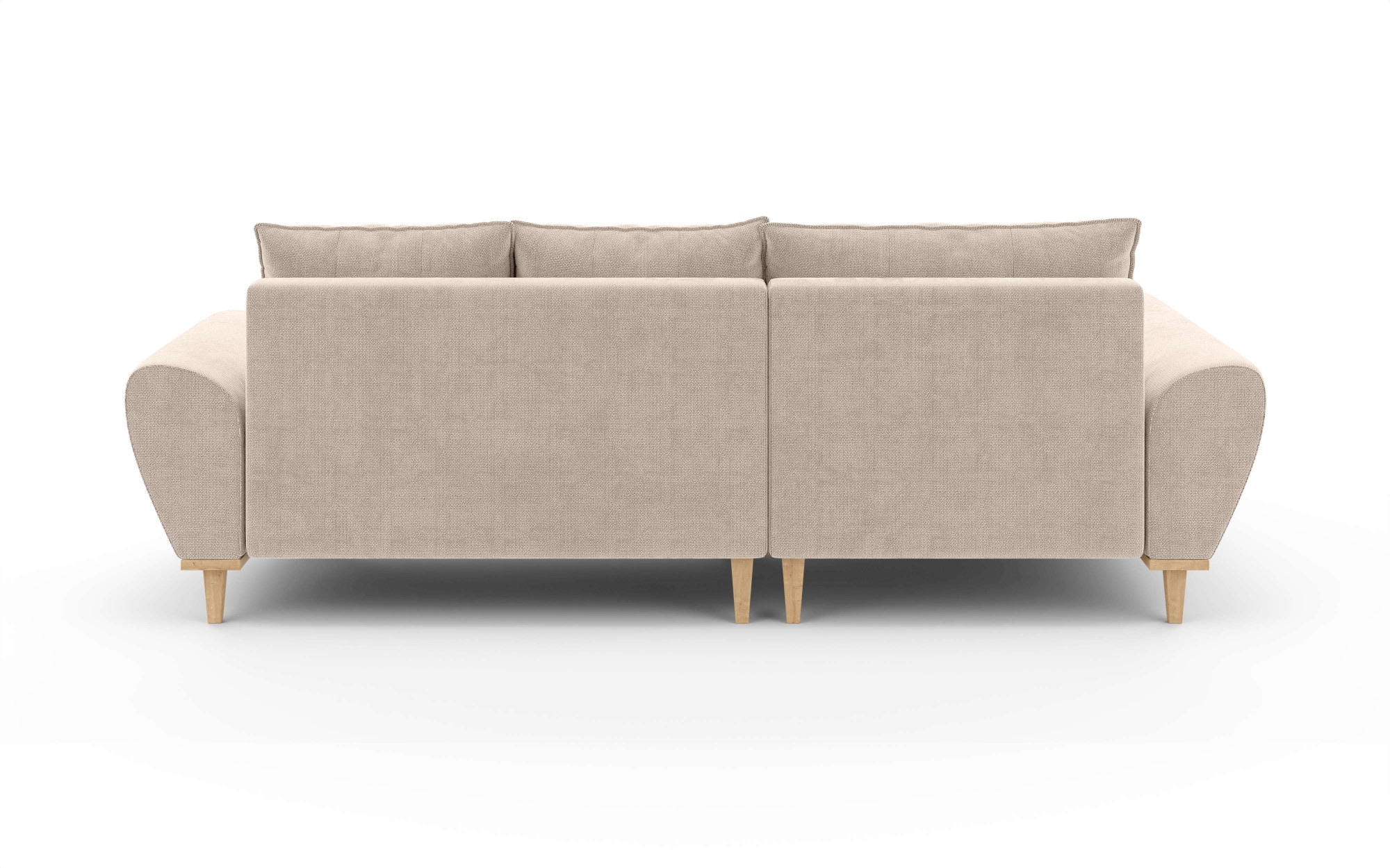 Home affaire Ecksofa »Ahrdorf mit Bettfunktion und Bettkasten, Maße: B/H/T 268/86/175 cm«, L-Form mit 3 Rückenkissen und moderne gerundete Armlehnen