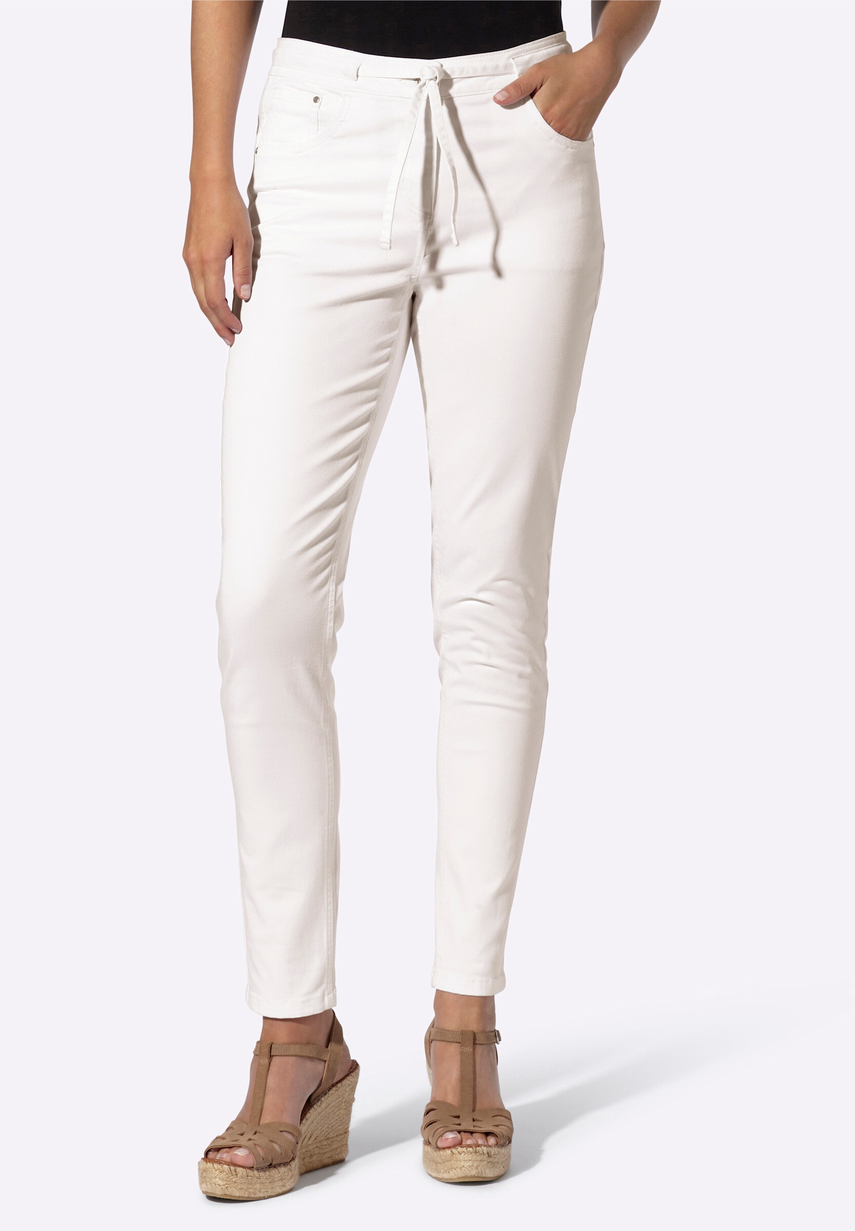 heine 5-Pocket-Jeans »Jeans 5-Pocket-Jeans mit Bindeband am Bund«