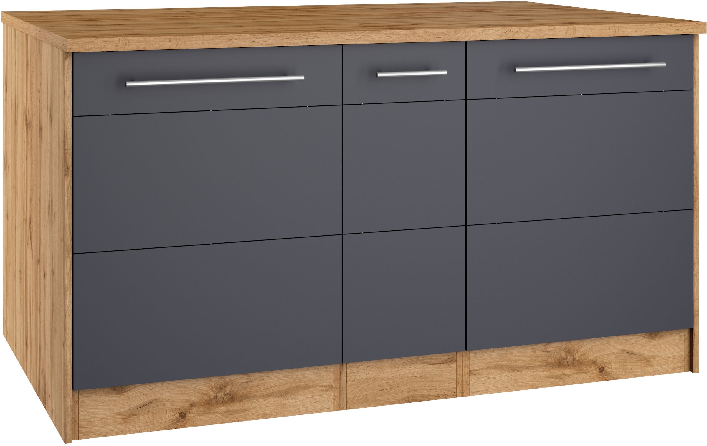 HELD MÖBEL Kücheninsel »Wien«, Breite 153 cm, MDF-Fronten, Flaschenregal